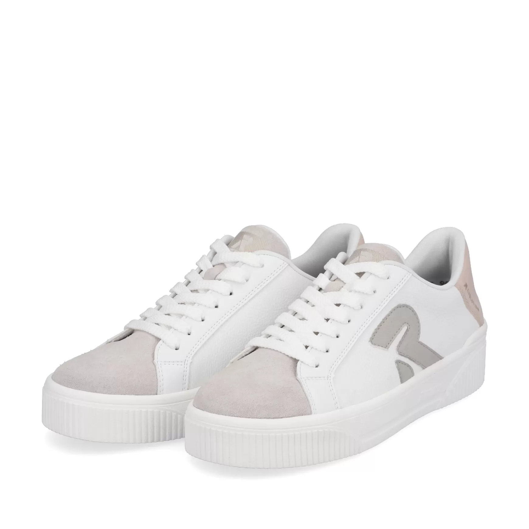 Women'S Sneaker Low Vanilla-White Stone-Grey-Rieker Sale