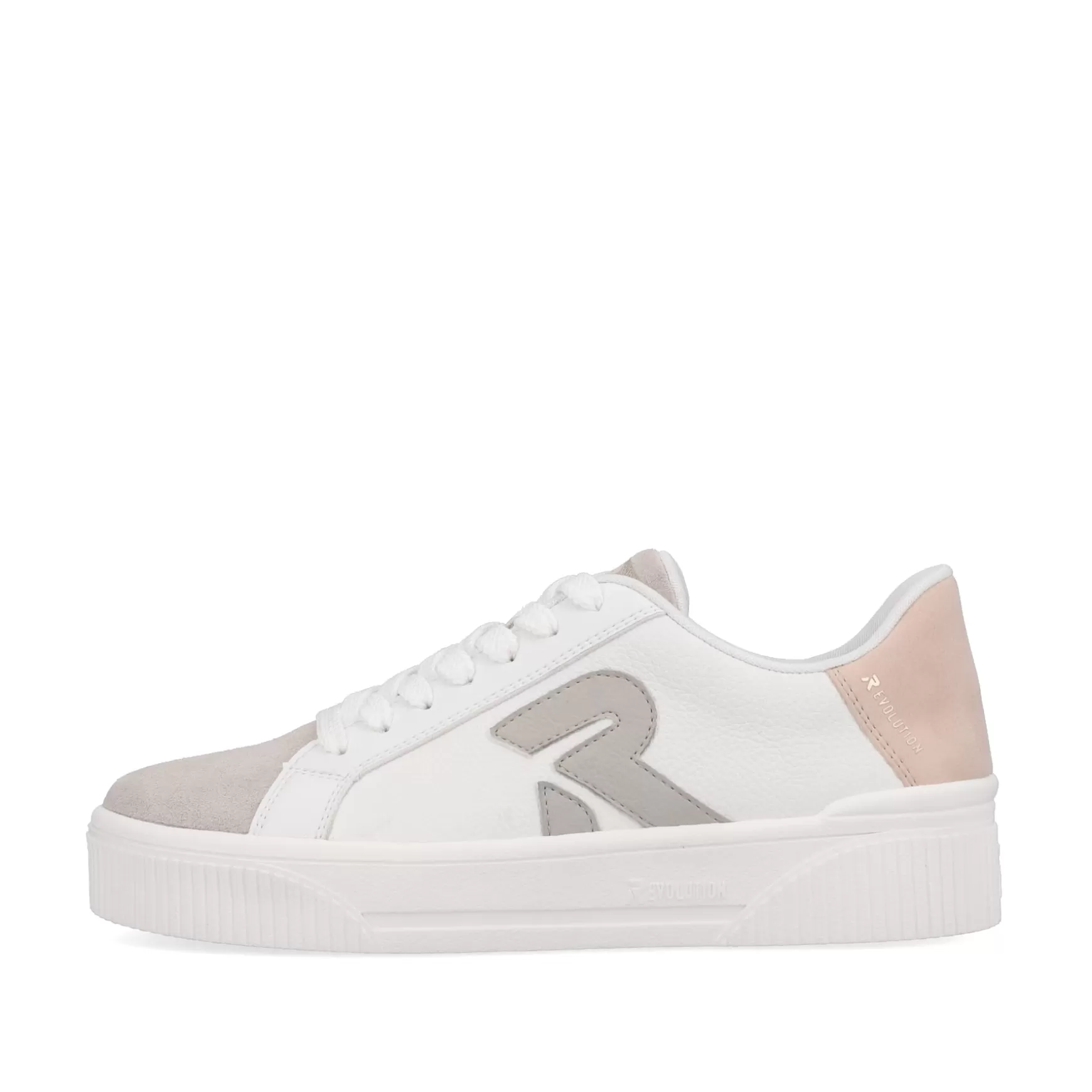 Women'S Sneaker Low Vanilla-White Stone-Grey-Rieker Sale