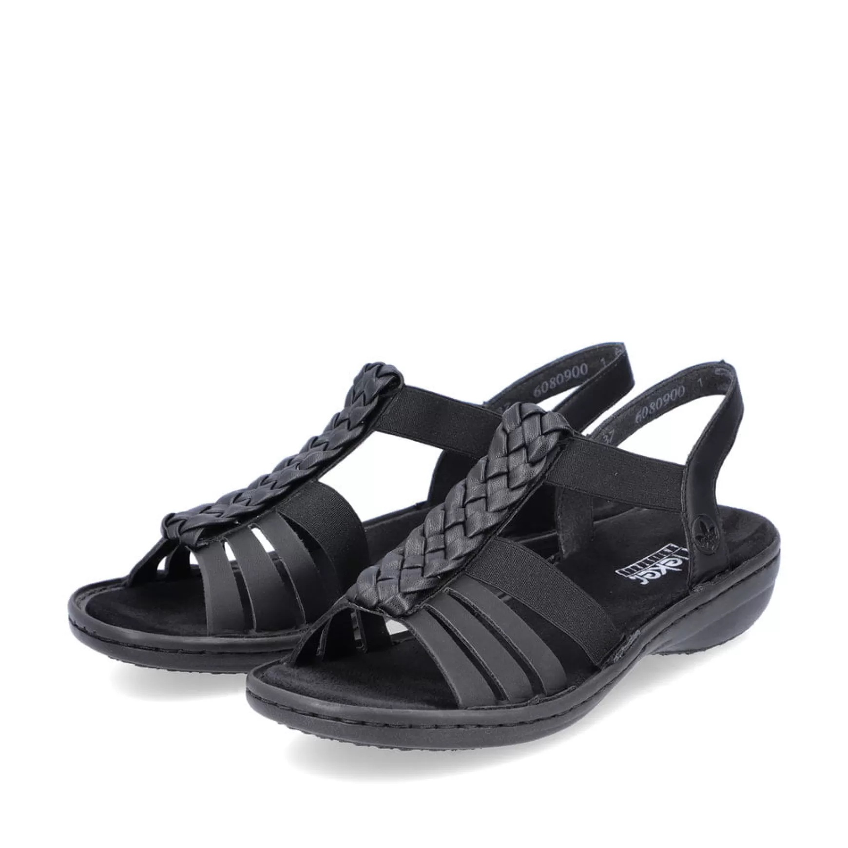 Women'S Strappy Sandals Asphalt Black-Rieker Cheap