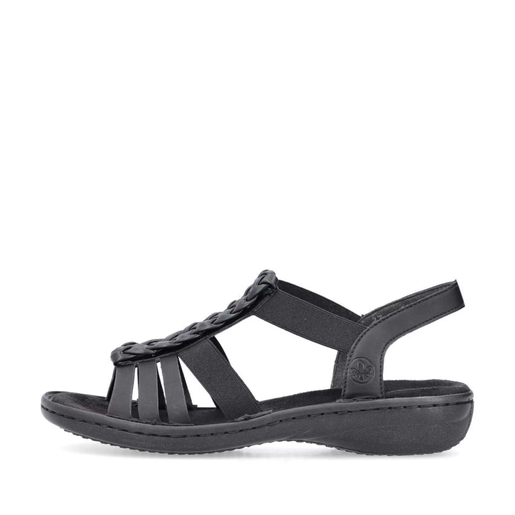 Women'S Strappy Sandals Asphalt Black-Rieker Cheap