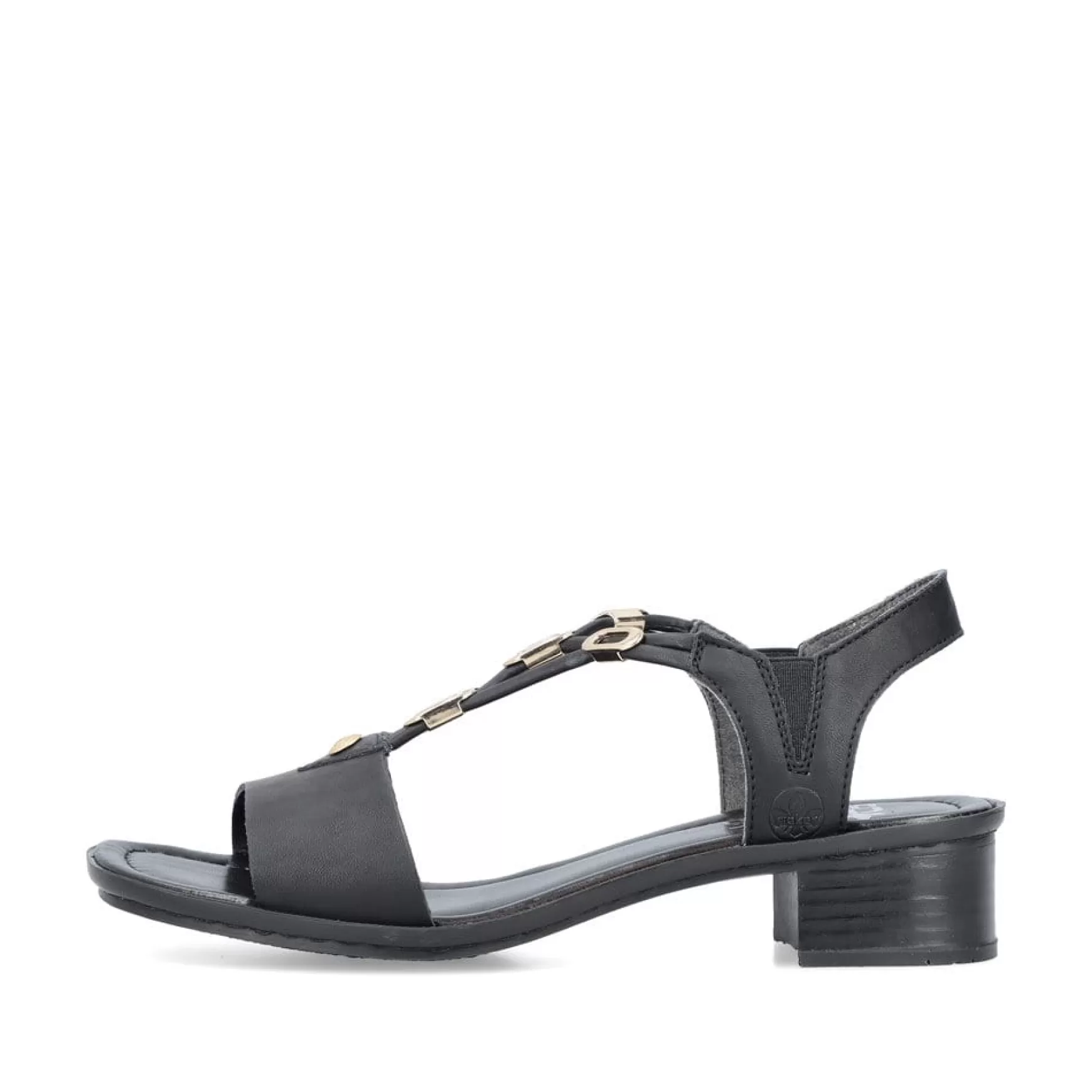 Women'S Strappy Sandals Asphalt Black-Rieker Discount