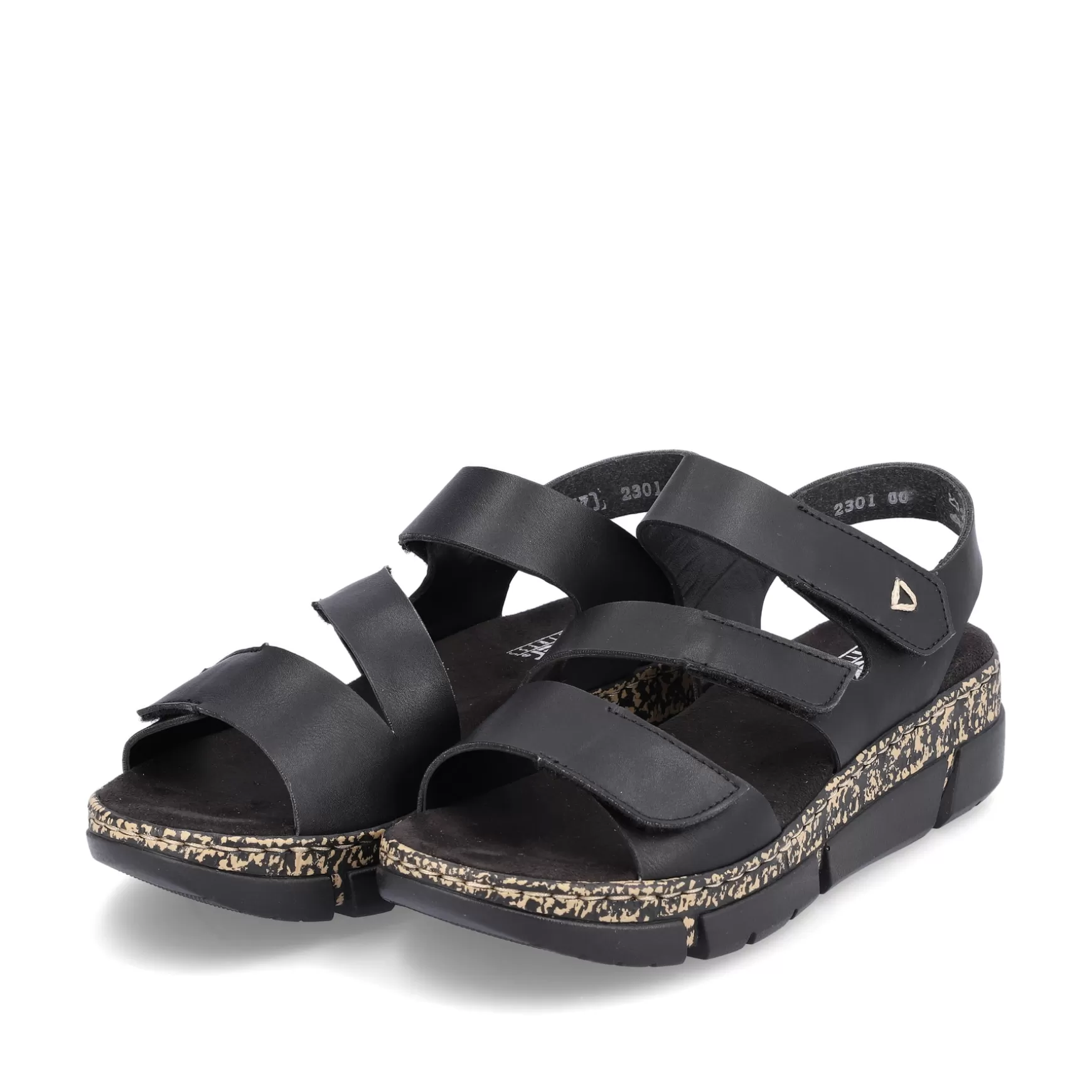 Women'S Strappy Sandals Asphalt Black-Rieker Online