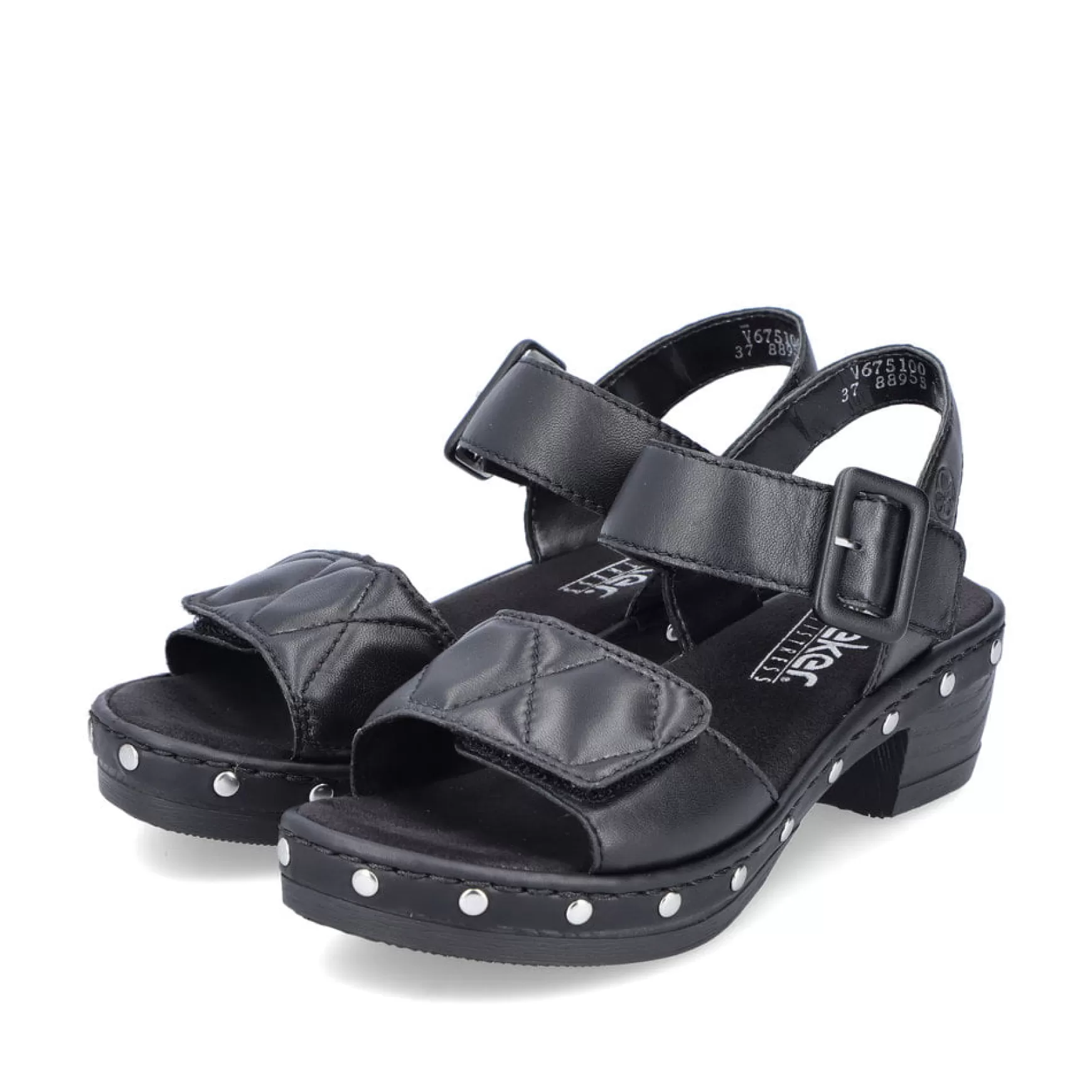 Women'S Strappy Sandals Asphalt Black-Rieker Store