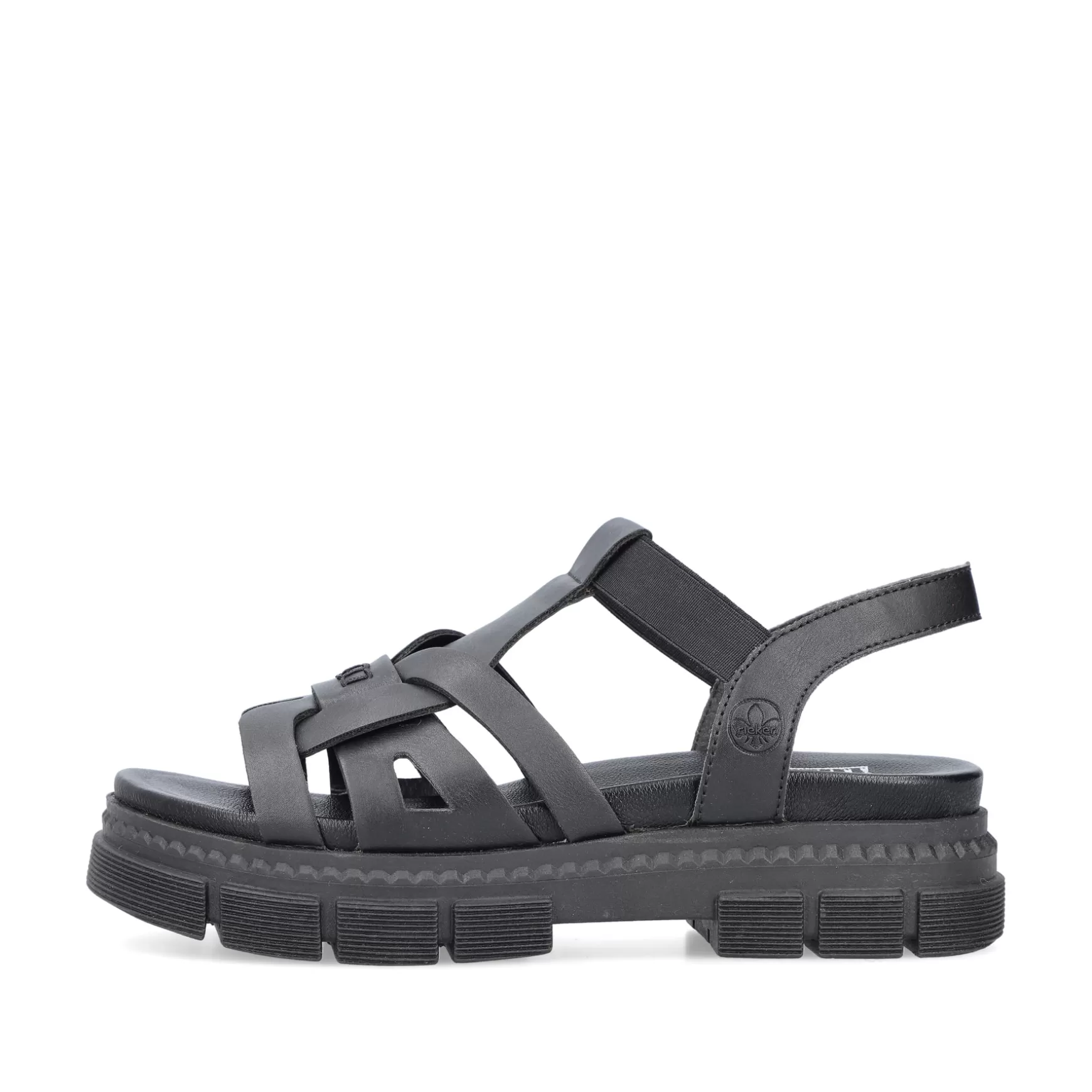 Women'S Strappy Sandals Asphalt Black-Rieker Clearance