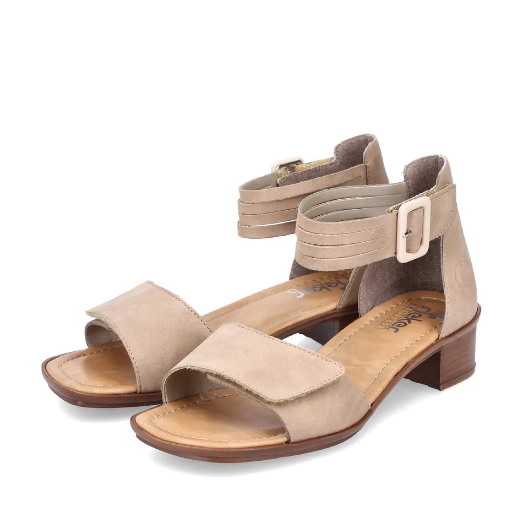 Women'S Strappy Sandals Beige-Rieker Sale