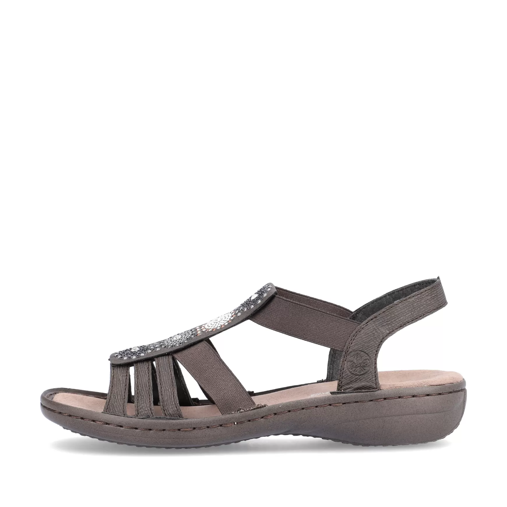 Women'S Strappy Sandals Black Gray-Rieker Best