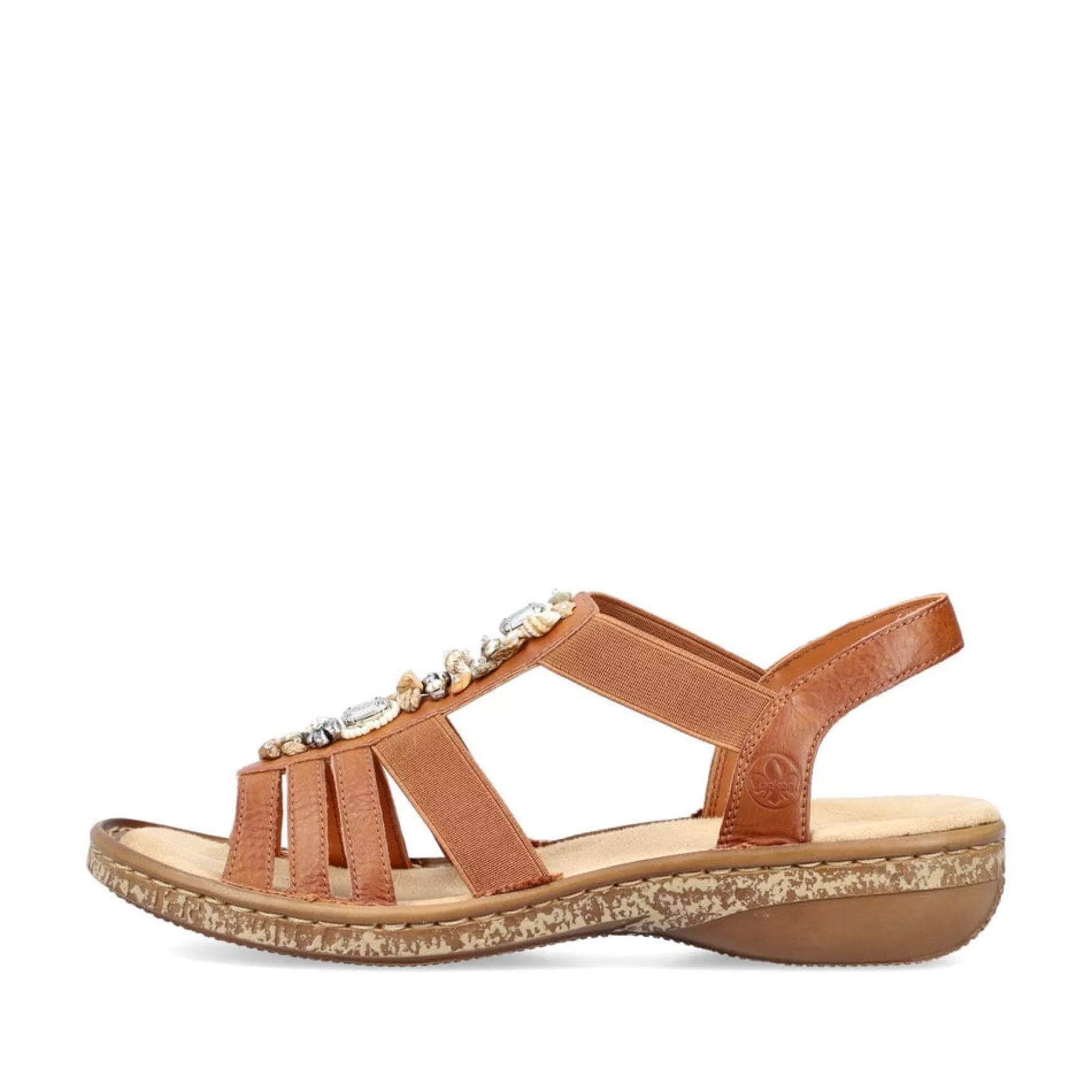 Women'S Strappy Sandals Caramel Brown-Rieker Sale