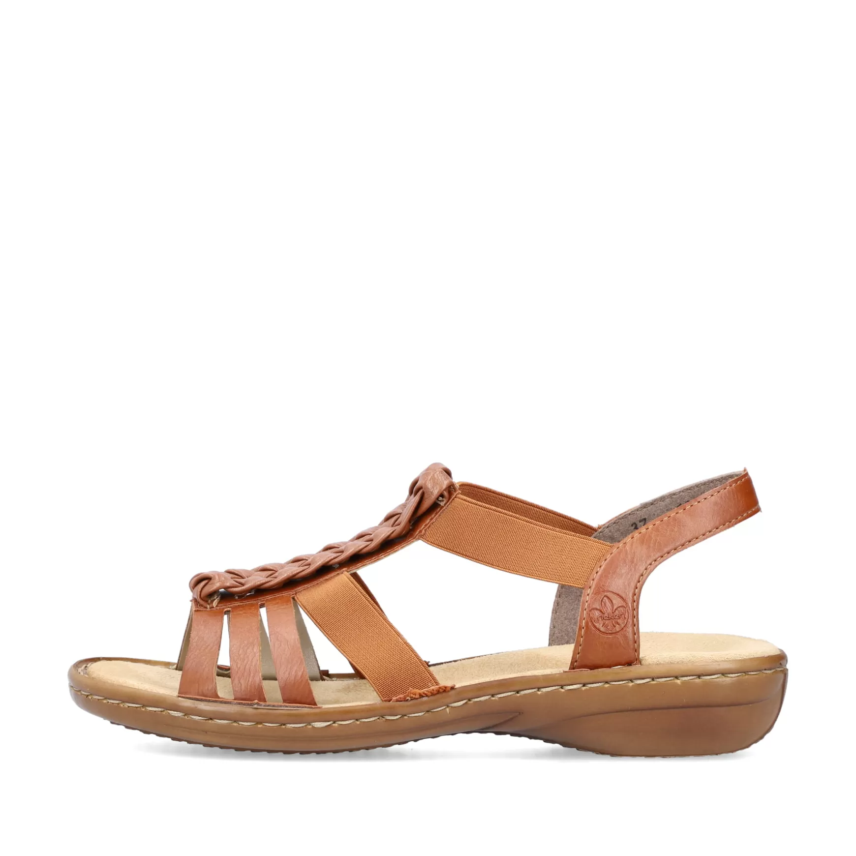 Women'S Strappy Sandals Caramel Brown-Rieker Clearance