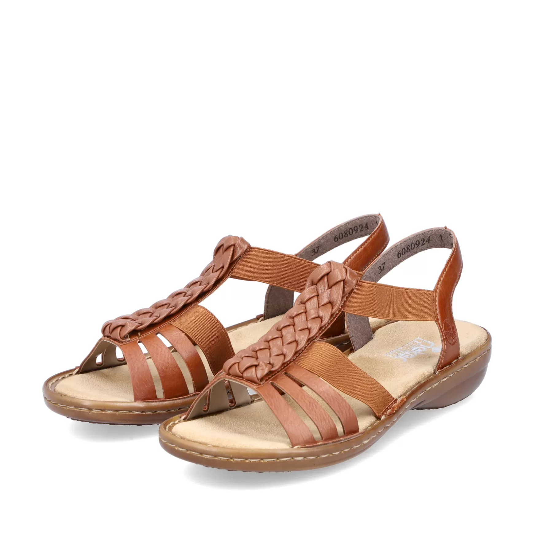 Women'S Strappy Sandals Caramel Brown-Rieker Clearance