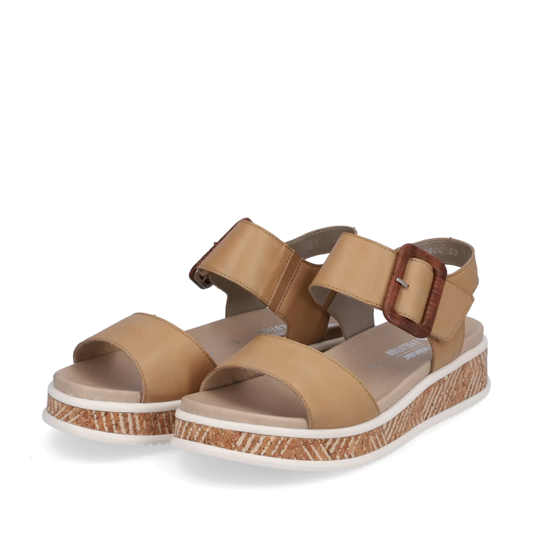 Women'S Strappy Sandals Clay Beige-Rieker Clearance