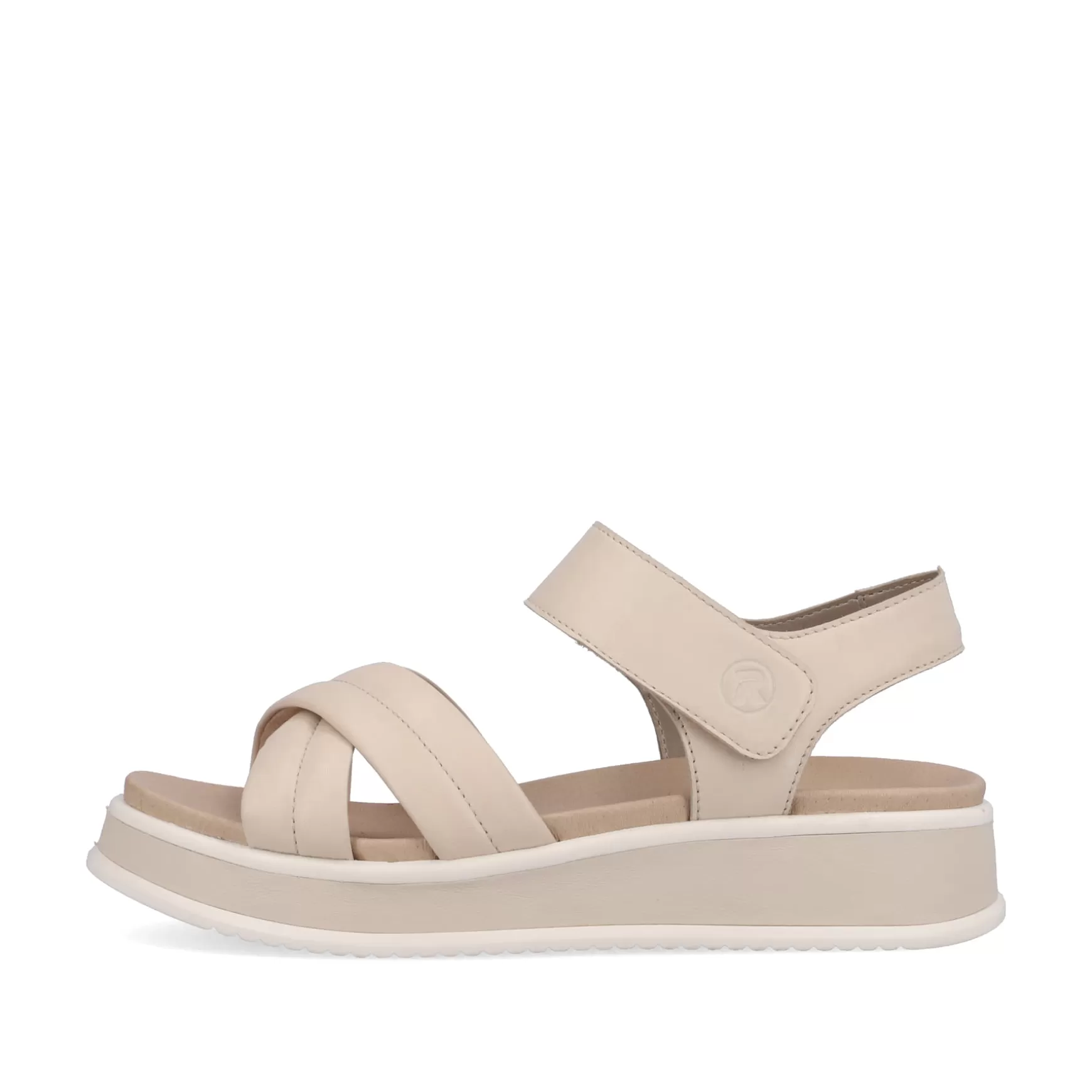 Women'S Strappy Sandals Cream Beige-Rieker New