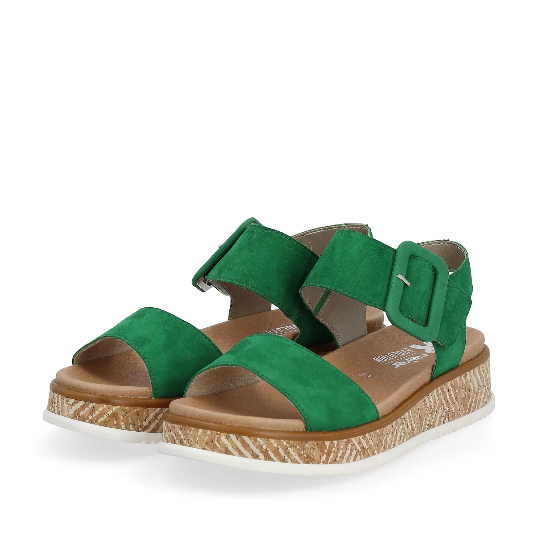 Women'S Strappy Sandals Emerald Green-Rieker Flash Sale