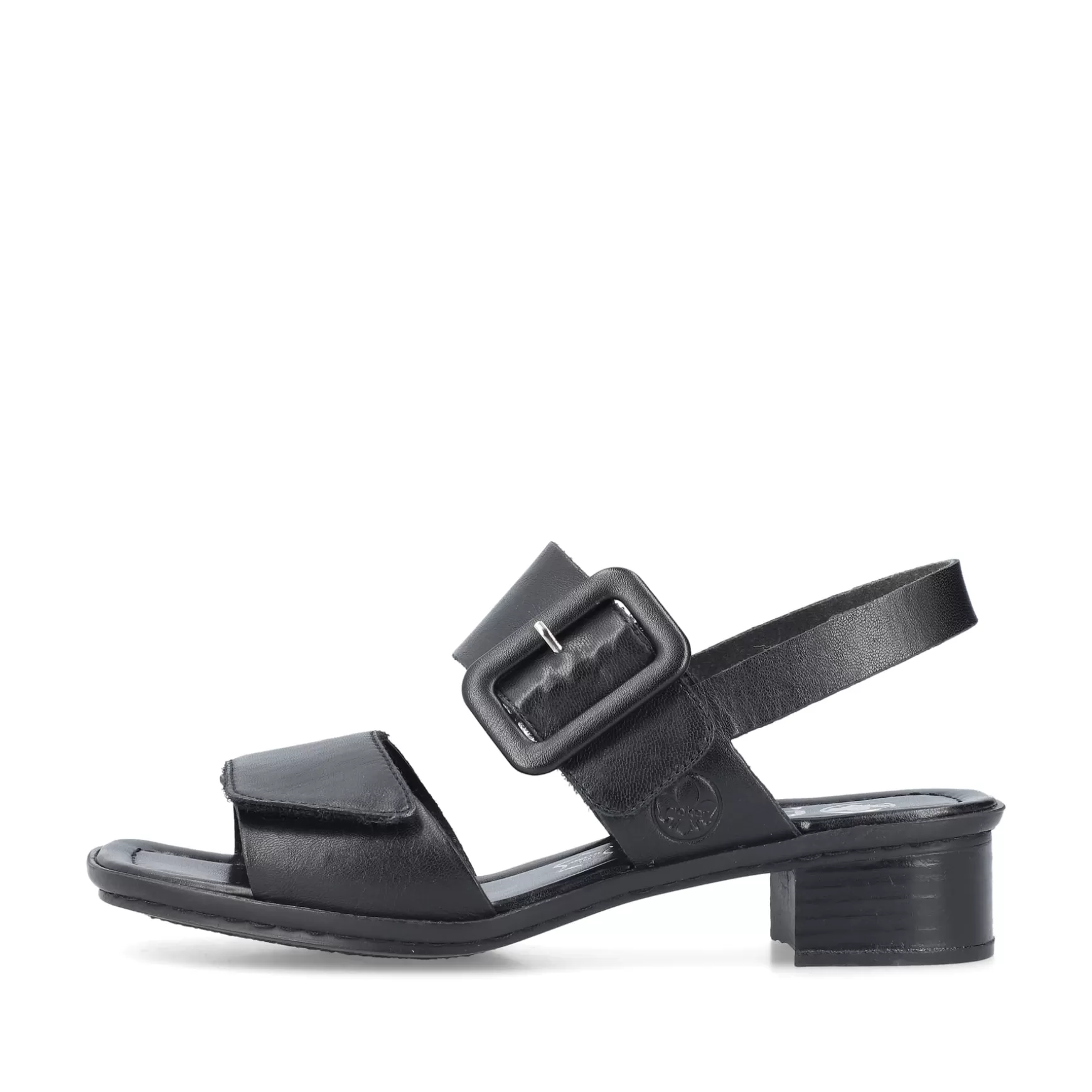 Women'S Strappy Sandals Glossy Black-Rieker Online