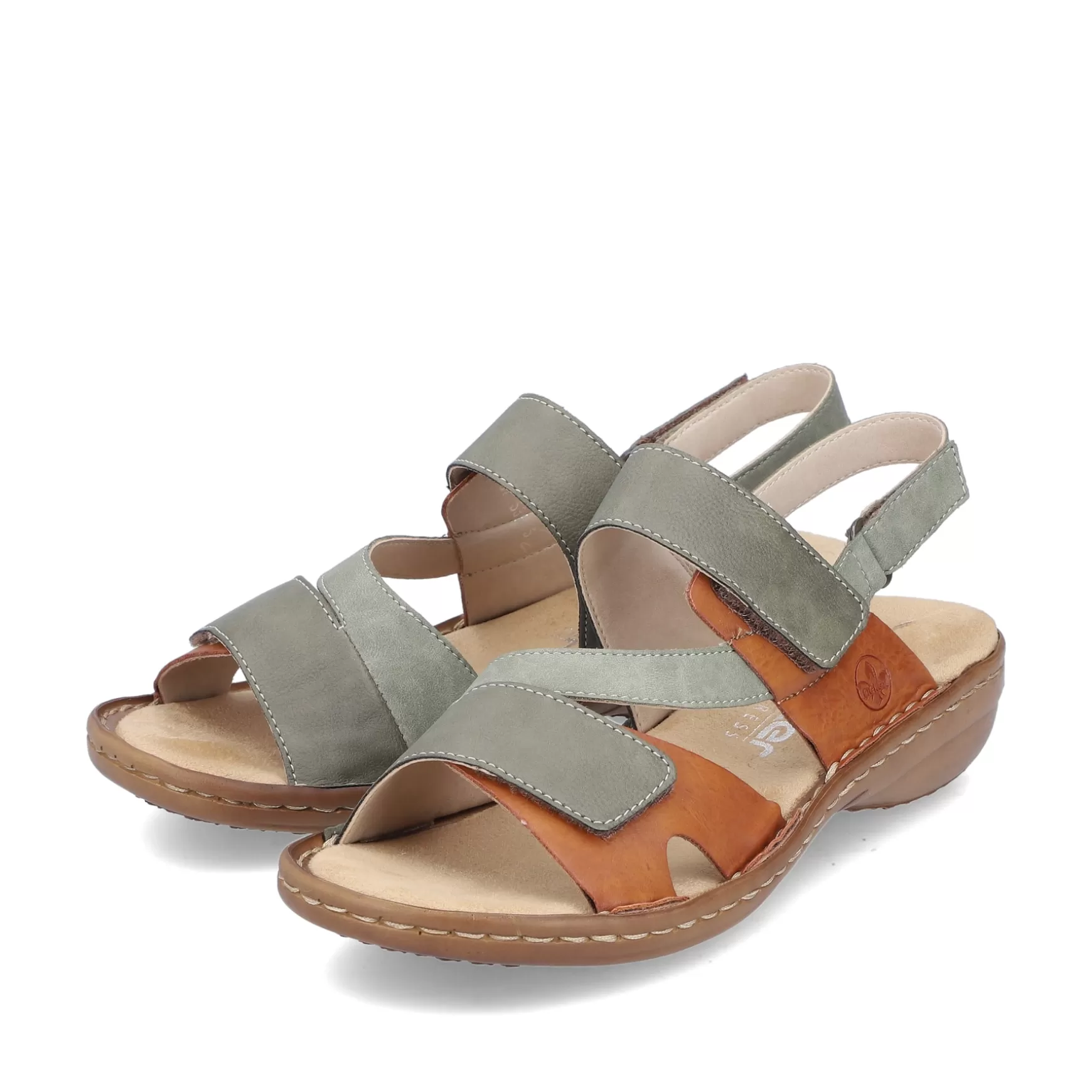 Women'S Strappy Sandals Green Grey-Rieker Flash Sale