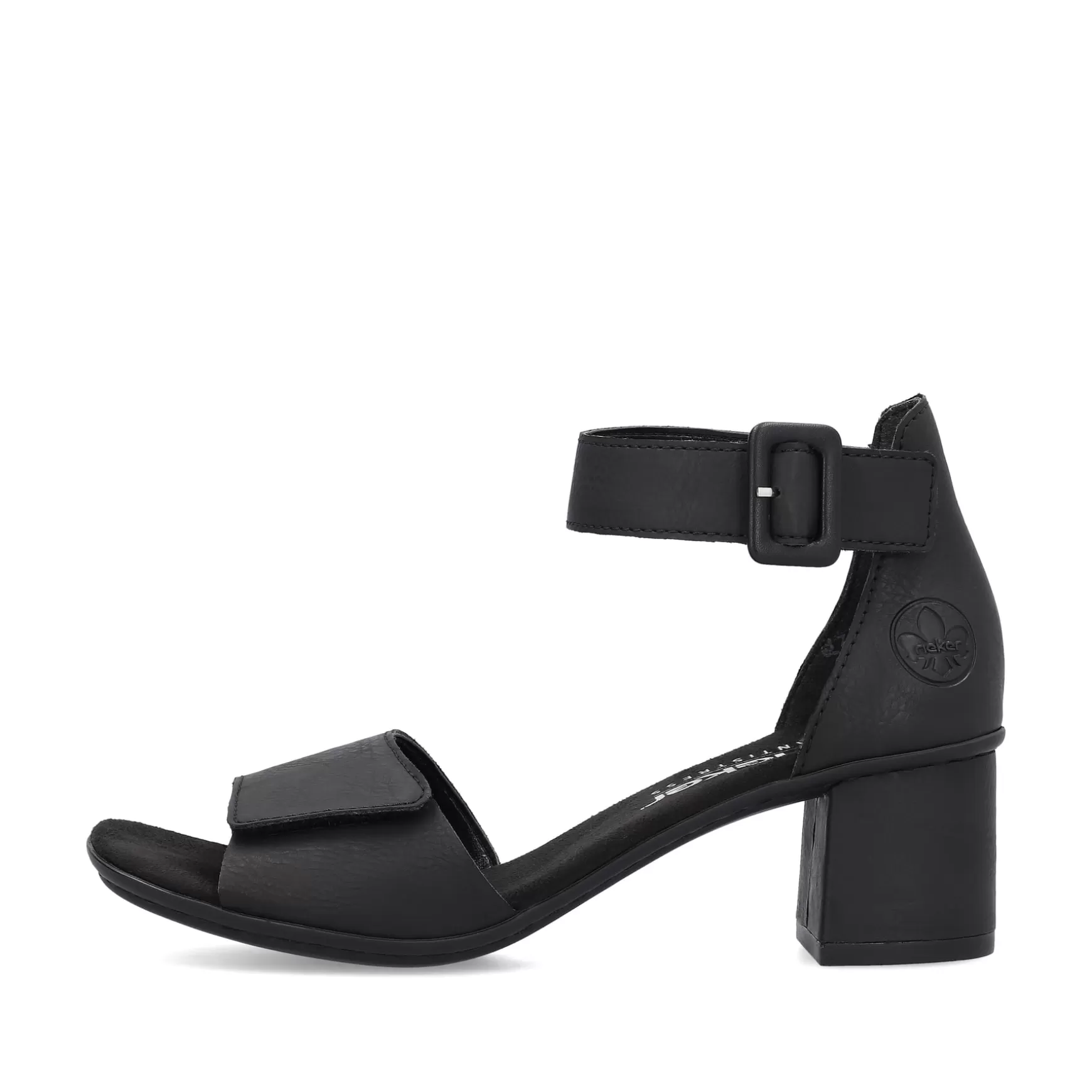 Women'S Strappy Sandals Jet Black-Rieker New