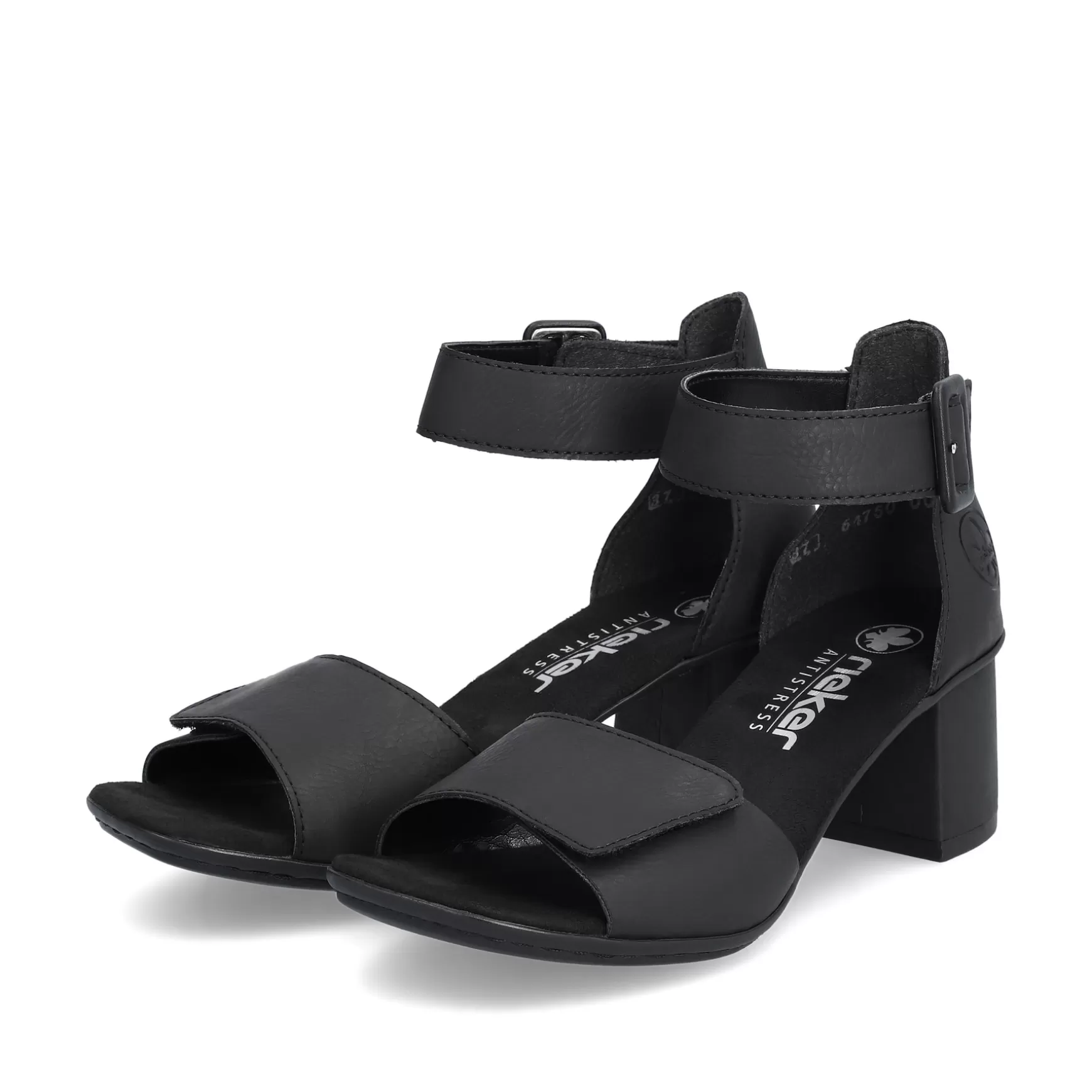 Women'S Strappy Sandals Jet Black-Rieker New