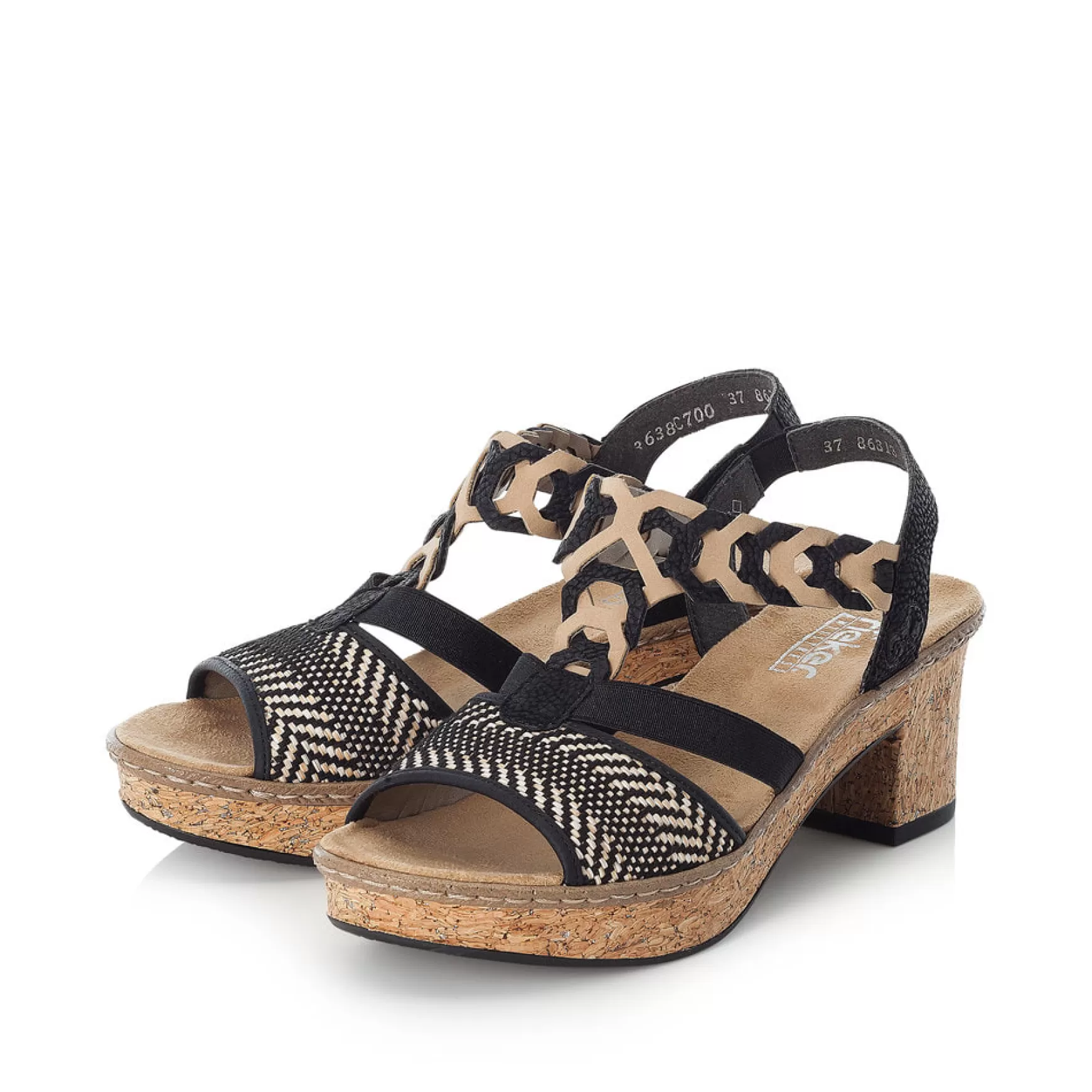 Women'S Strappy Sandals Jet Black-Rieker Best