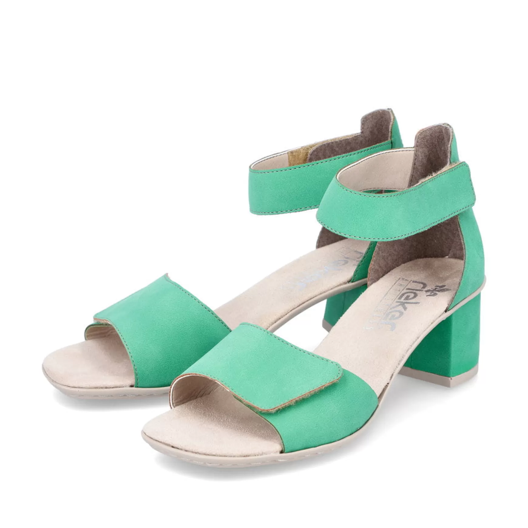 Women'S Strappy Sandals Leaf Green-Rieker Discount