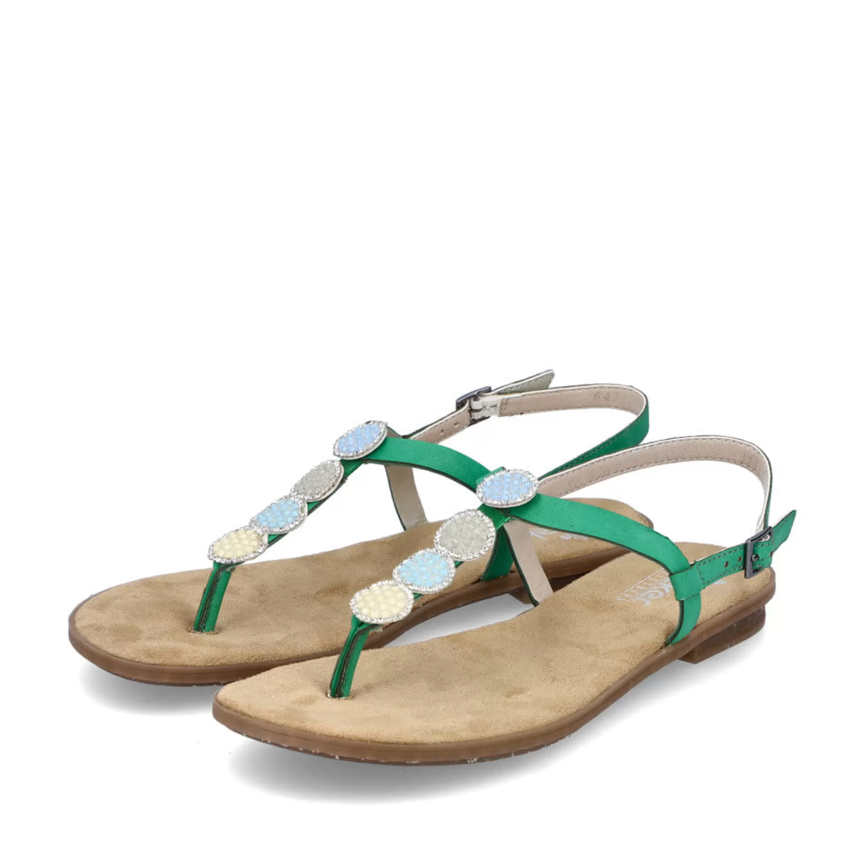 Women'S Strappy Sandals Leaf Green-Rieker Hot