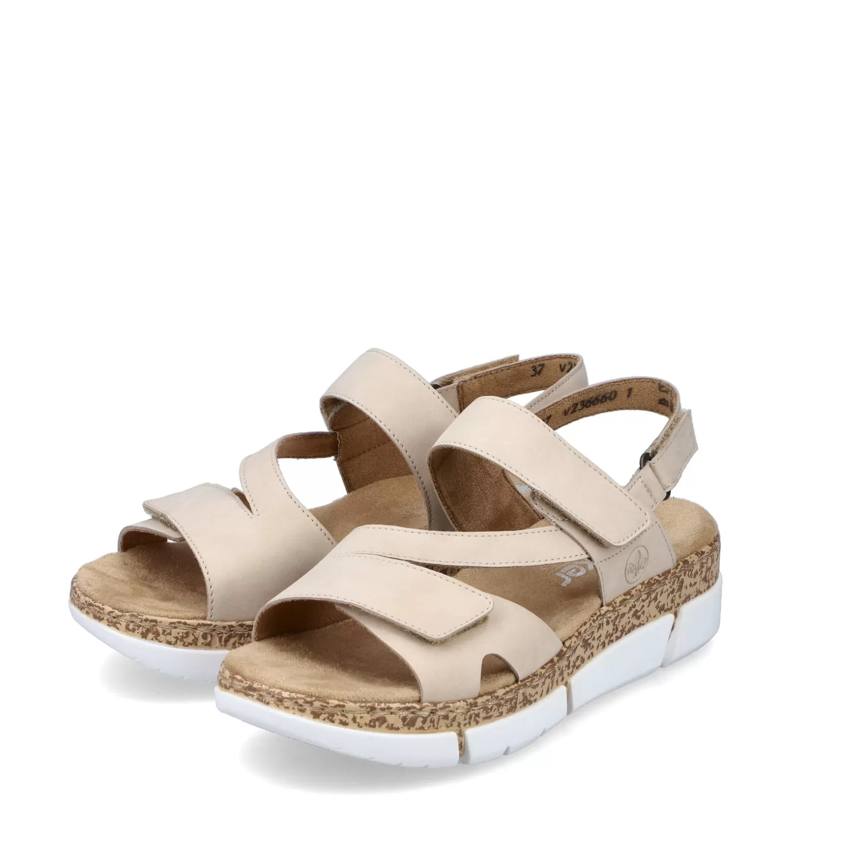 Women'S Strappy Sandals Light Beige-Rieker Flash Sale