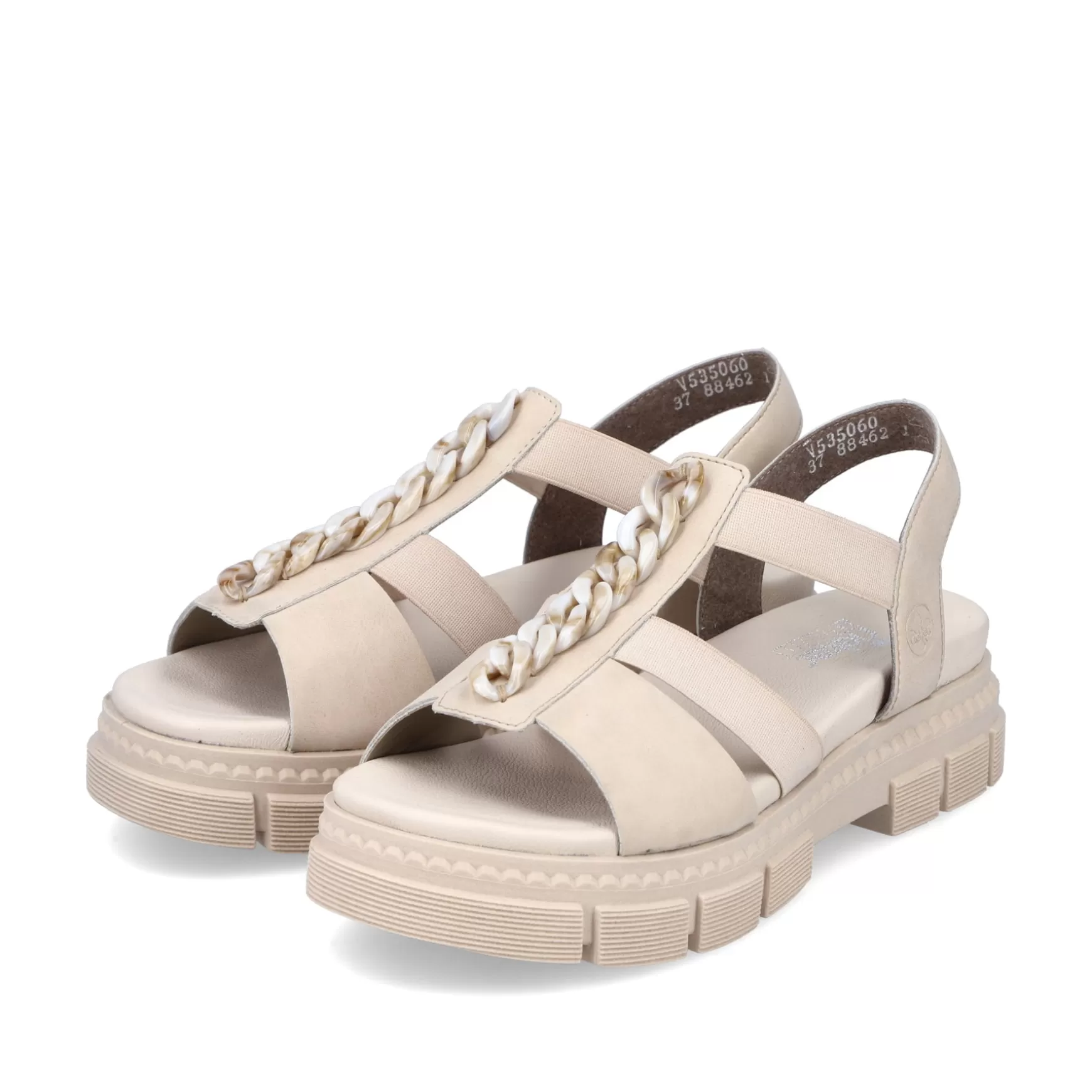 Women'S Strappy Sandals Light Beige-Rieker Outlet