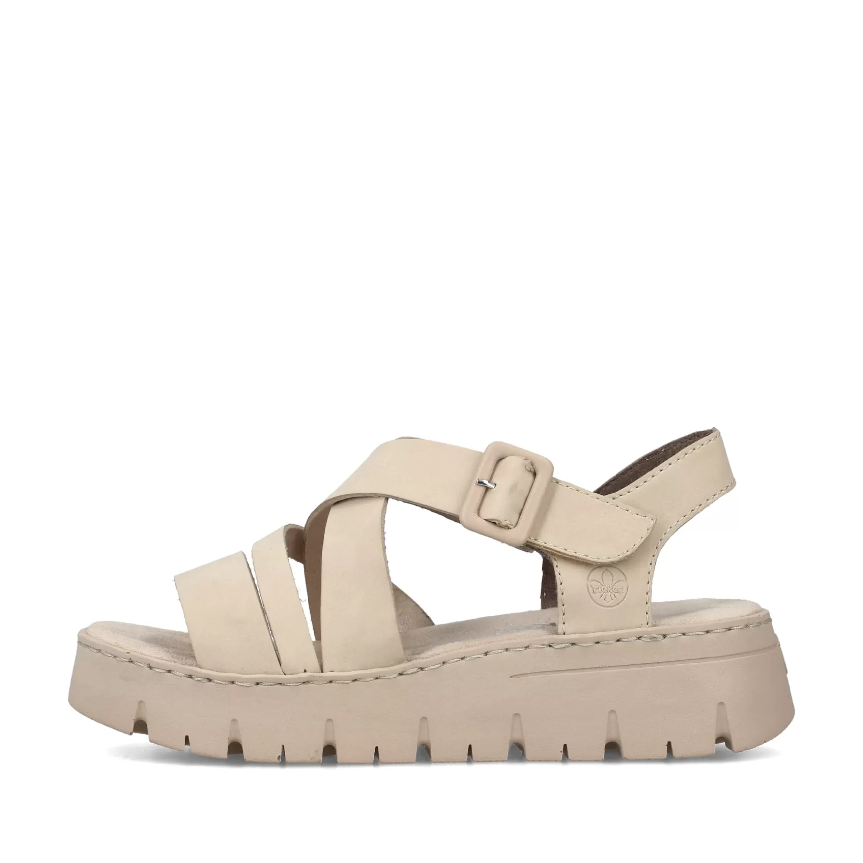 Women'S Strappy Sandals Light Beige-Rieker Sale