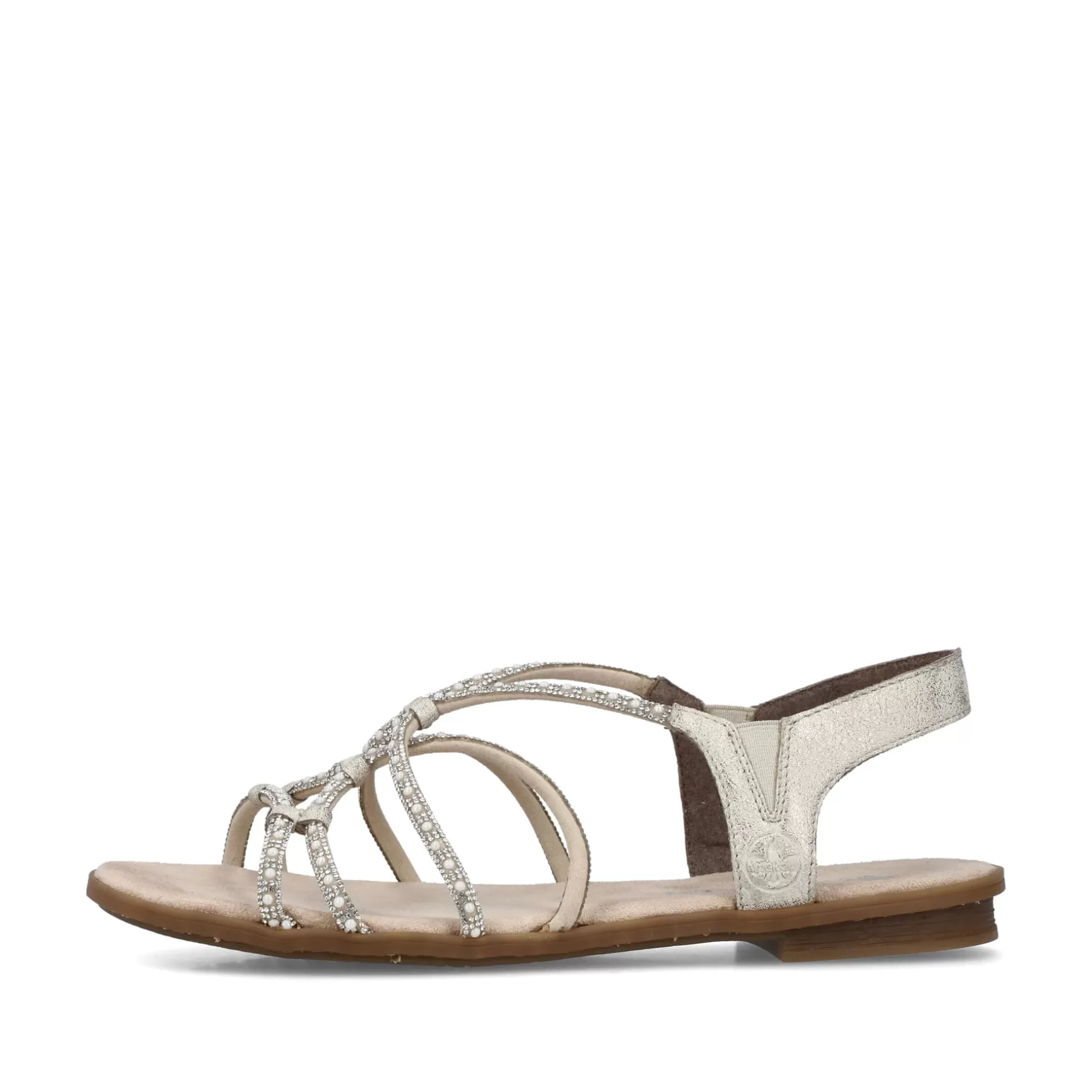 Women'S Strappy Sandals Light Beige-Rieker New