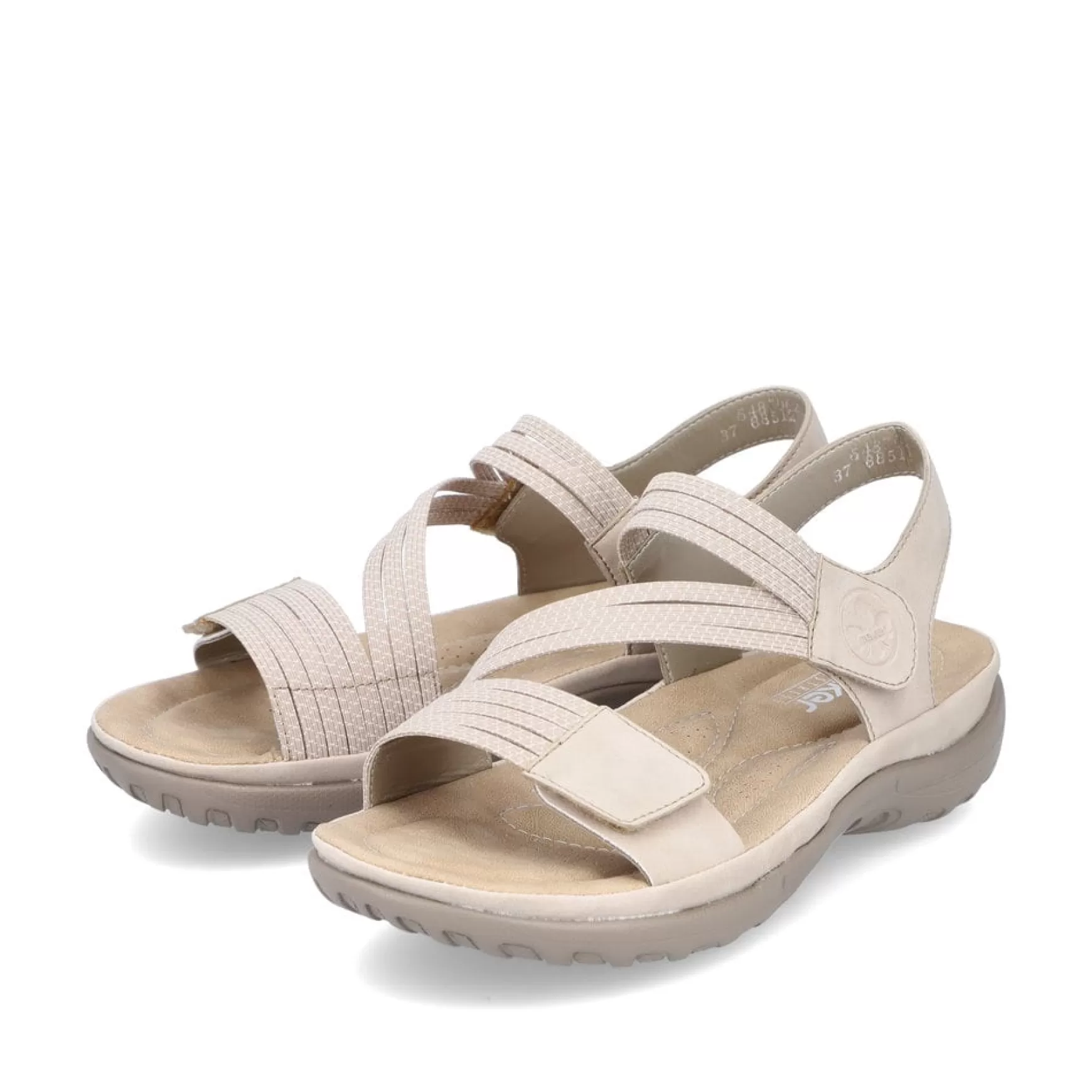 Women'S Strappy Sandals Light Beige-Rieker Clearance