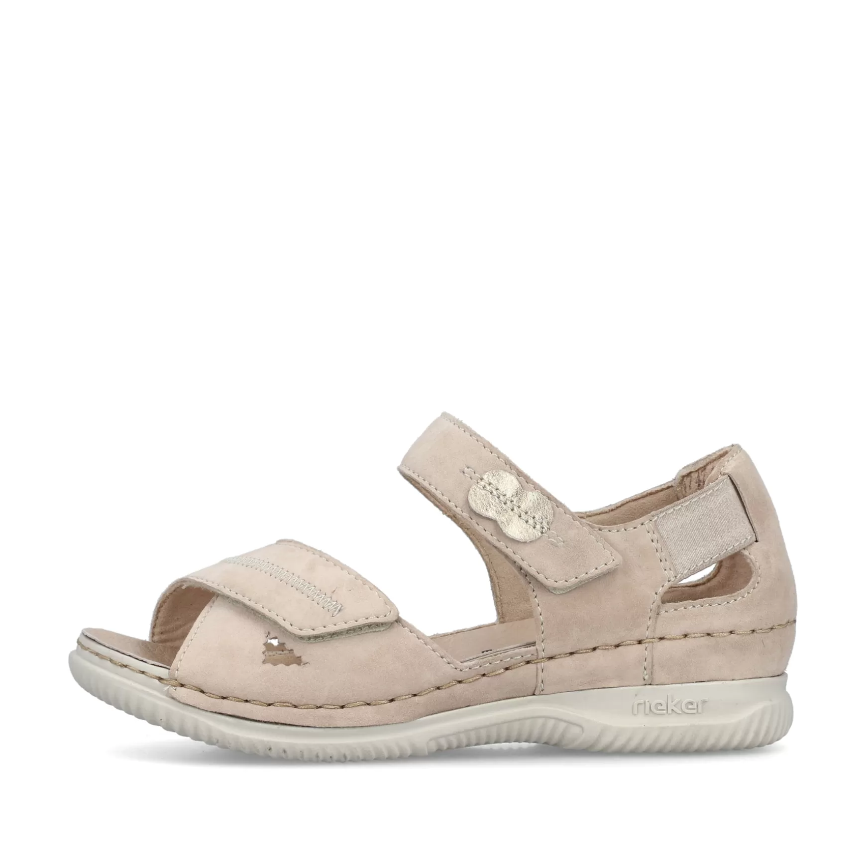 Women'S Strappy Sandals Light Beige-Rieker New