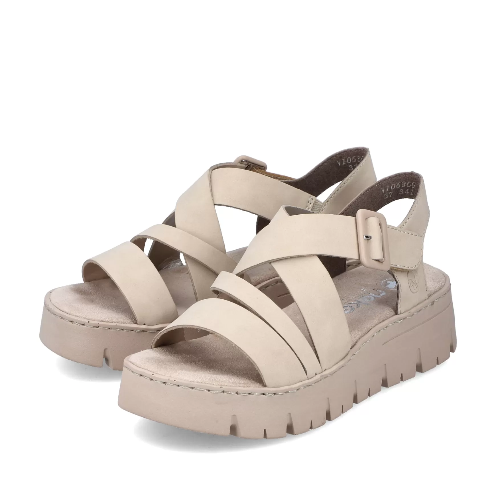 Women'S Strappy Sandals Light Beige-Rieker Sale