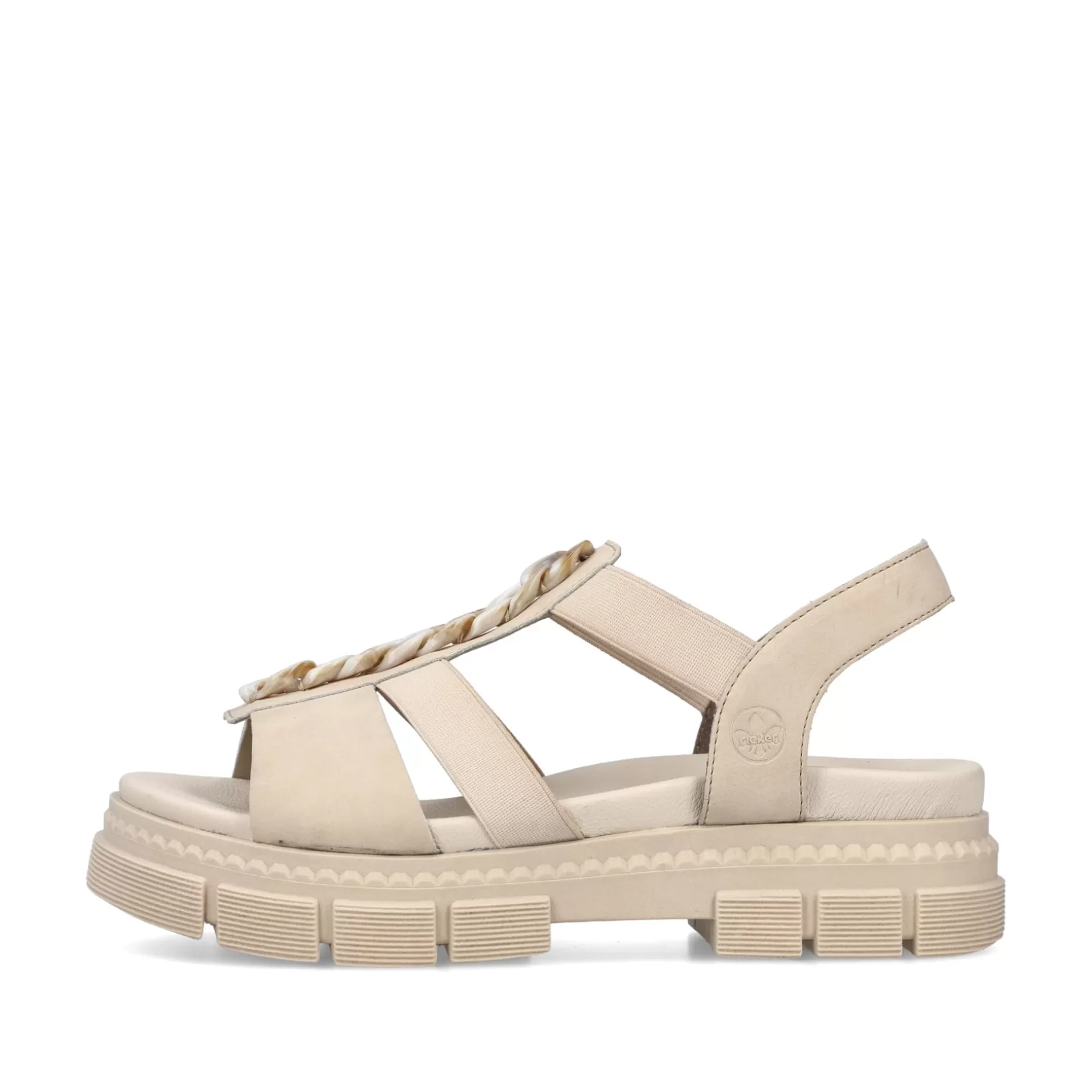 Women'S Strappy Sandals Light Beige-Rieker Outlet