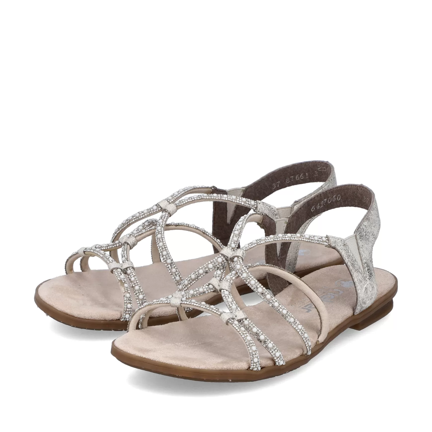 Women'S Strappy Sandals Light Beige-Rieker New