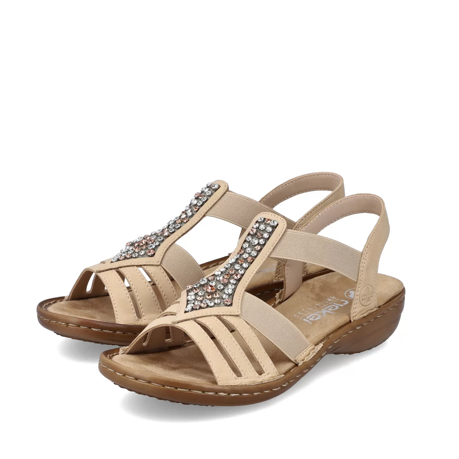 Women'S Strappy Sandals Light Brown-Rieker Online