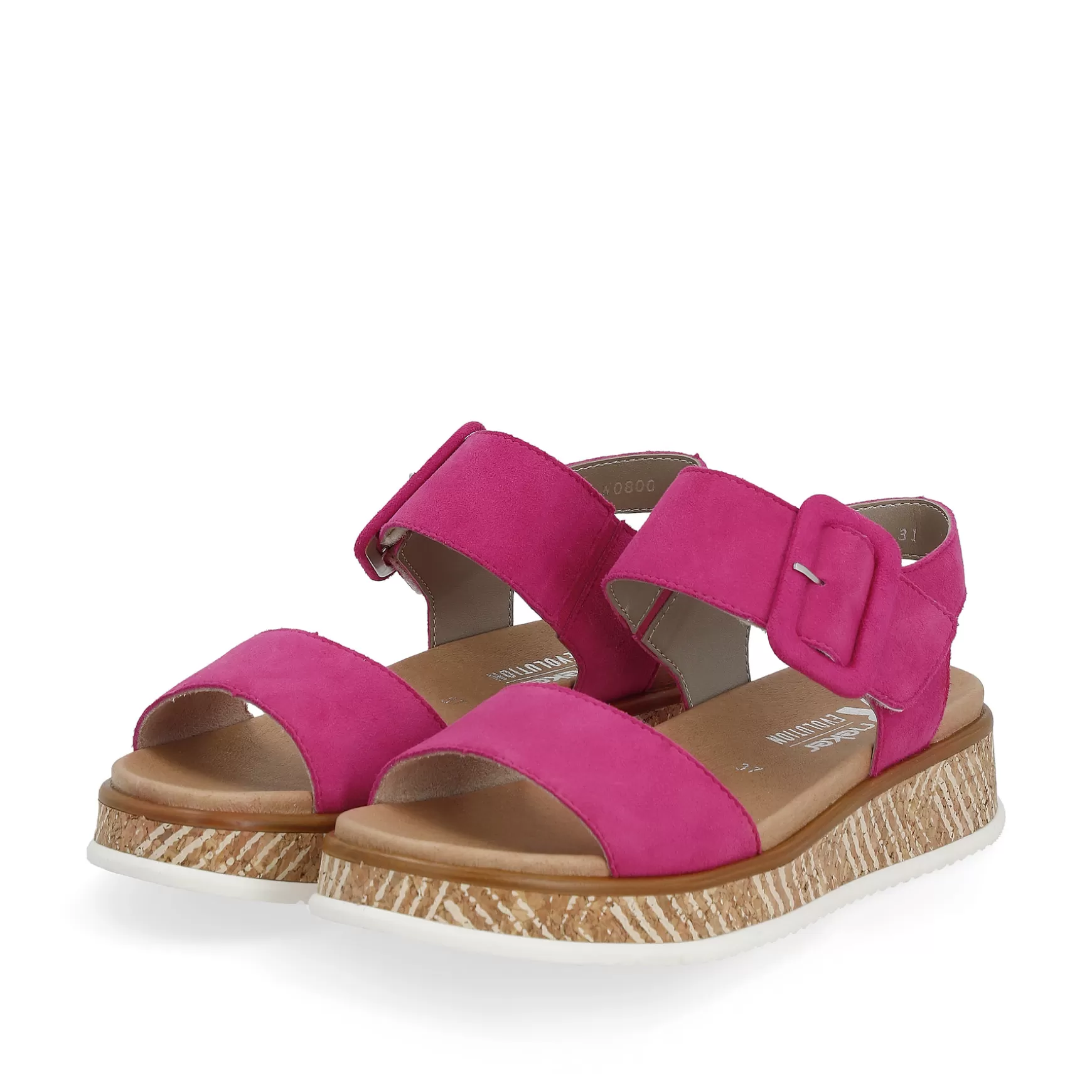 Women'S Strappy Sandals Magenta-Rieker Clearance