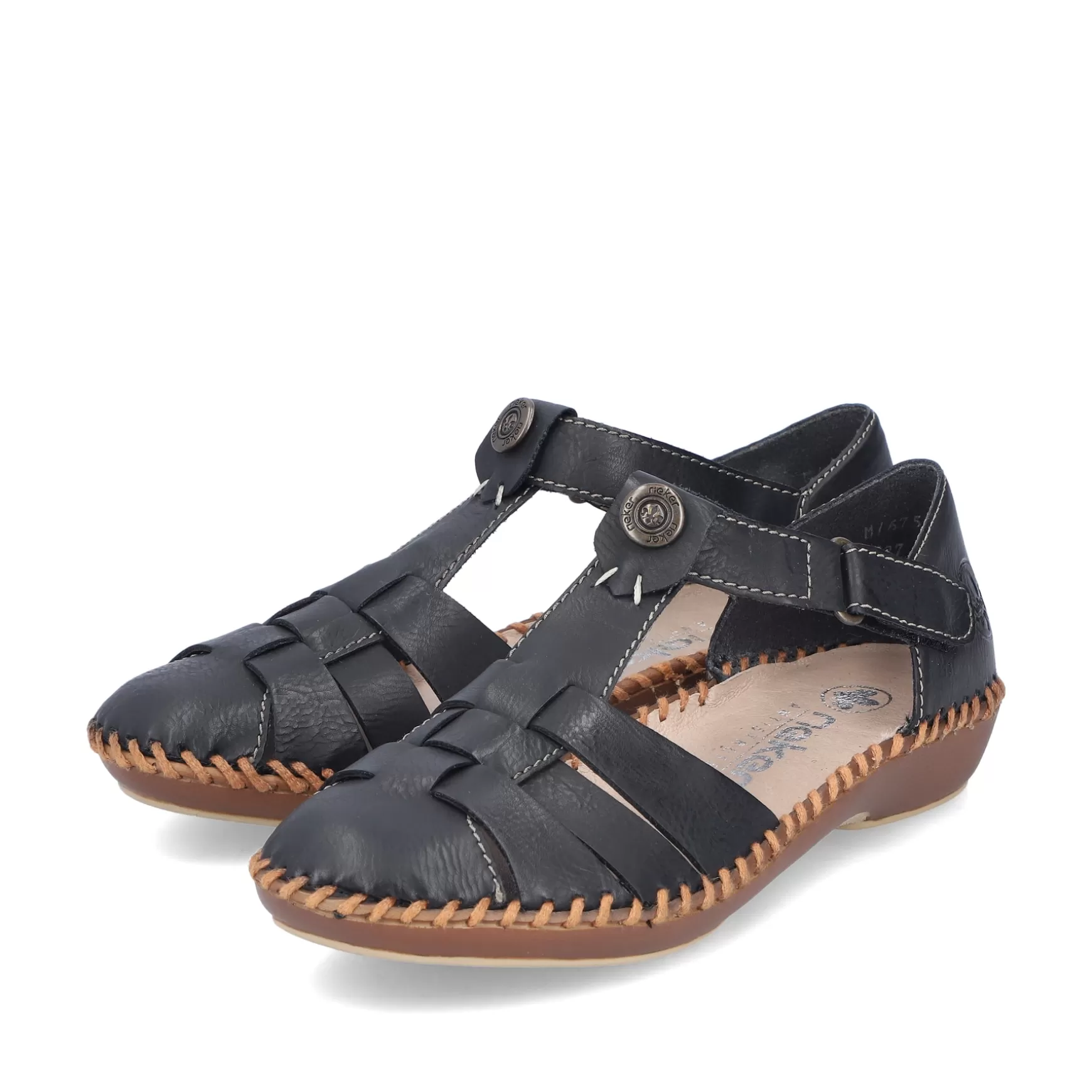 Women'S Strappy Sandals Midnight Black-Rieker Online