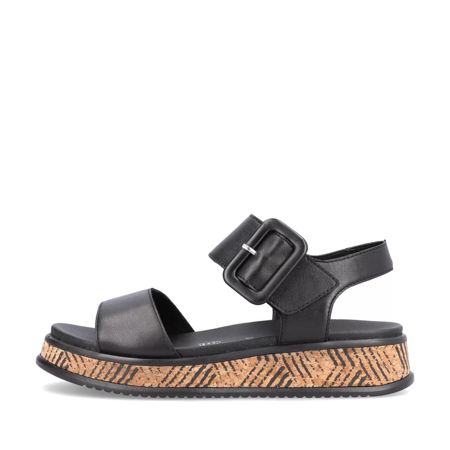 Women'S Strappy Sandals Midnight Black-Rieker Clearance