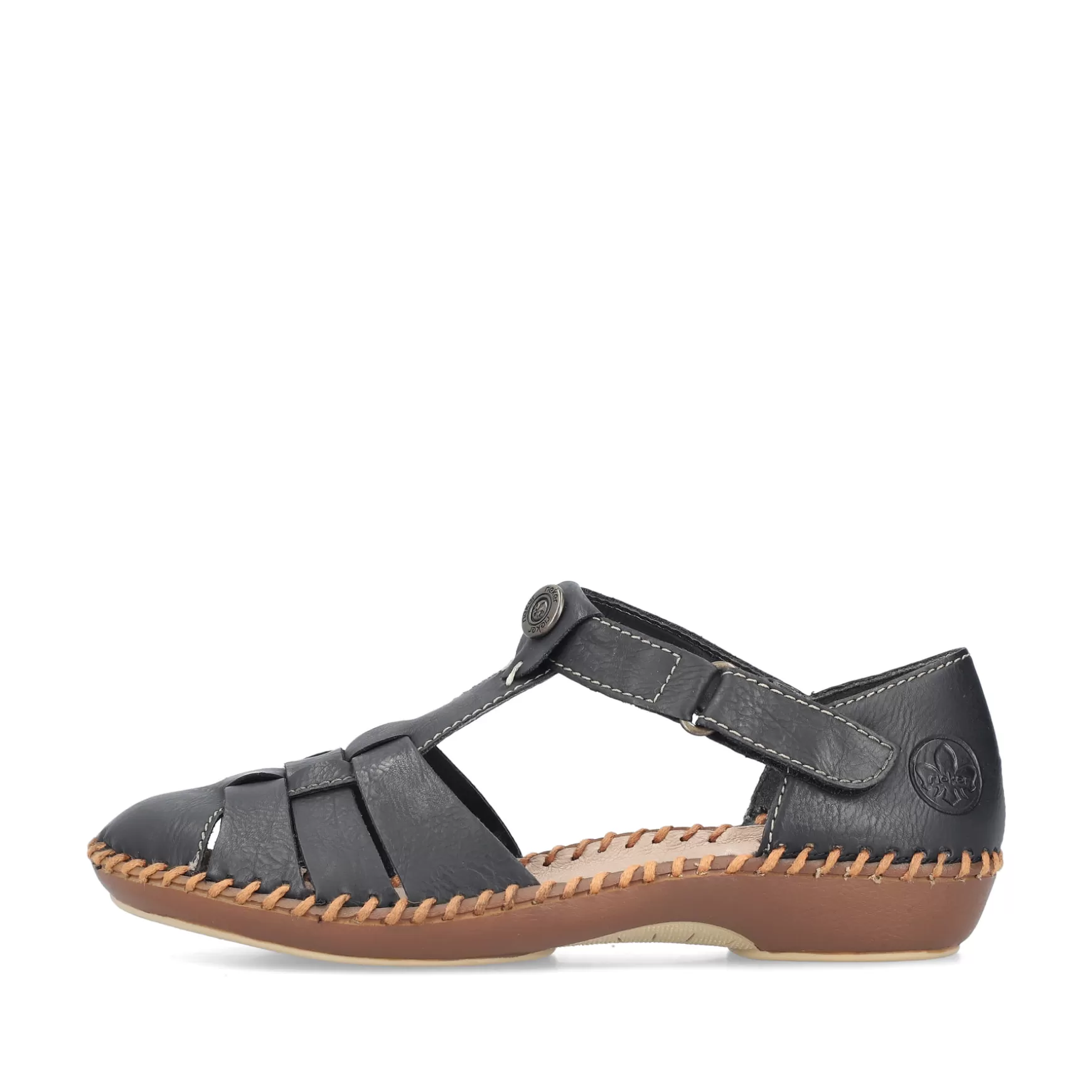 Women'S Strappy Sandals Midnight Black-Rieker Online