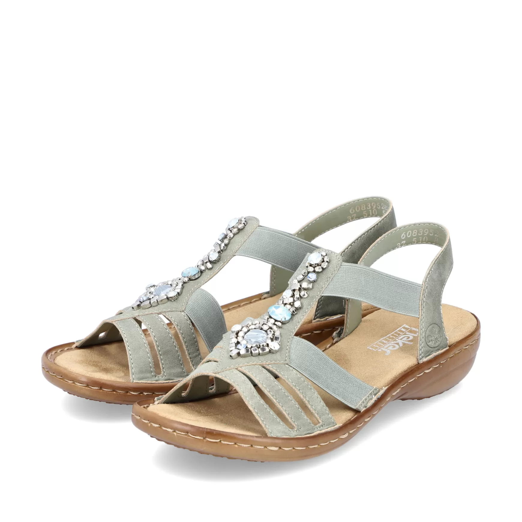 Women'S Strappy Sandals Mint Green-Rieker Cheap