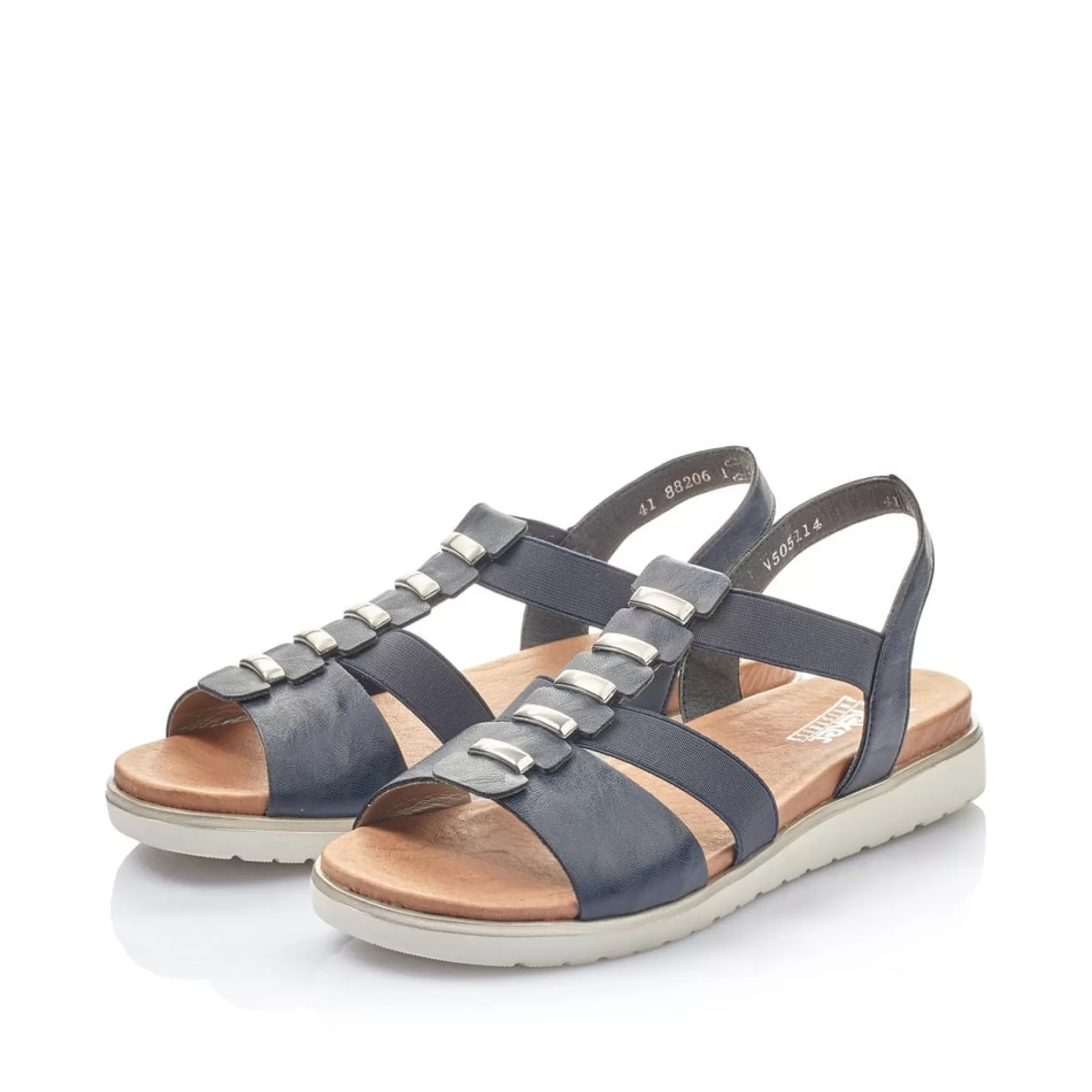 Women'S Strappy Sandals Navy Blue-Rieker Shop