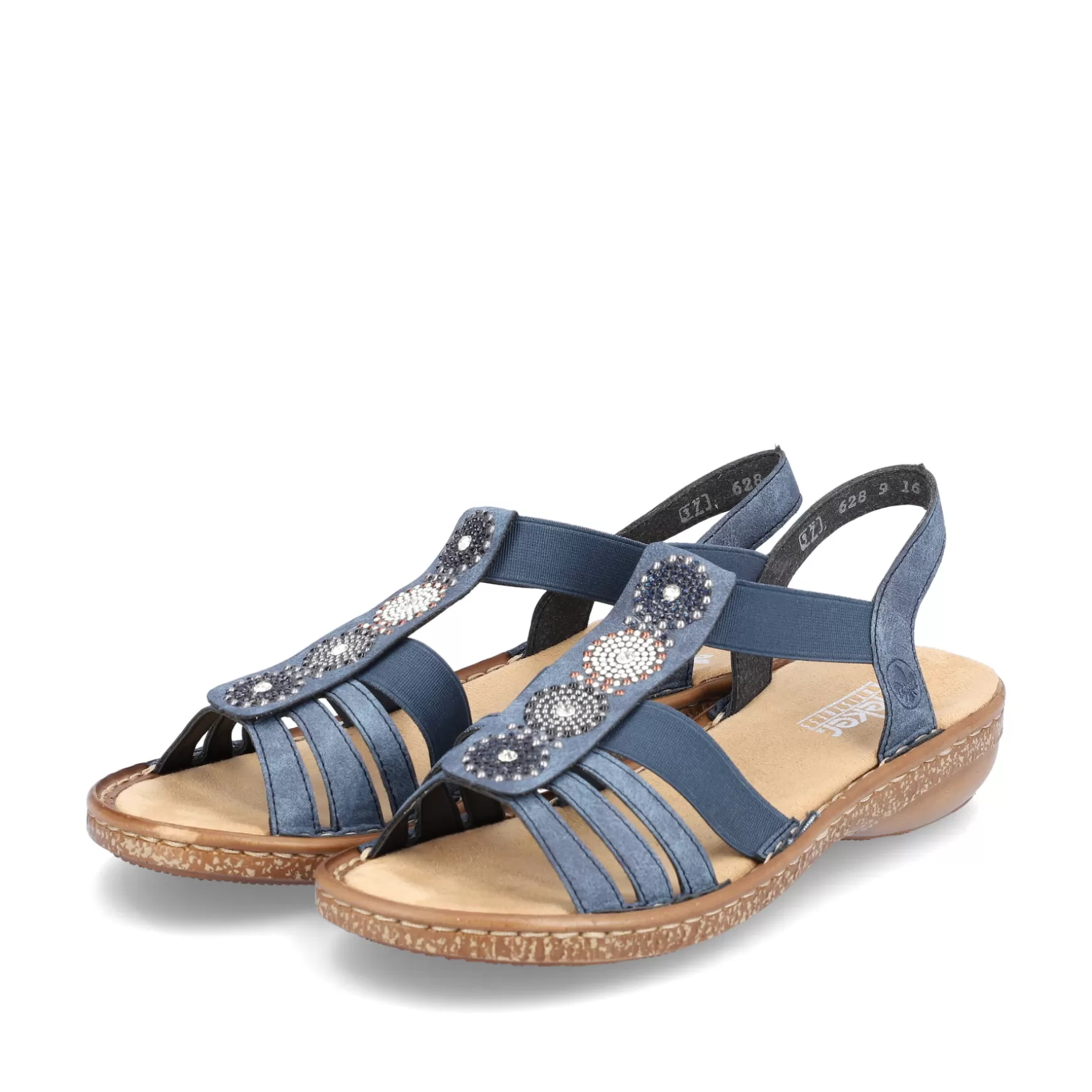 Women'S Strappy Sandals Navy Blue-Rieker Online