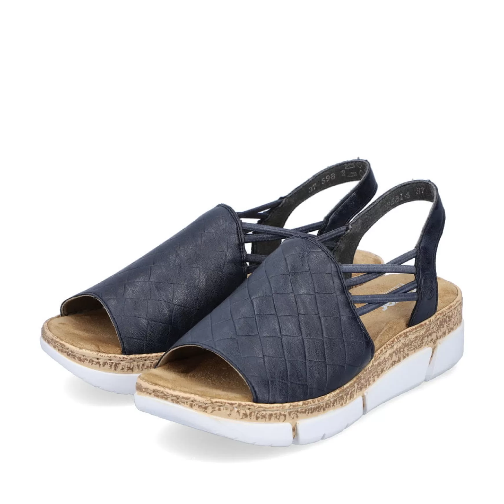 Women'S Strappy Sandals Navy Blue-Rieker Discount