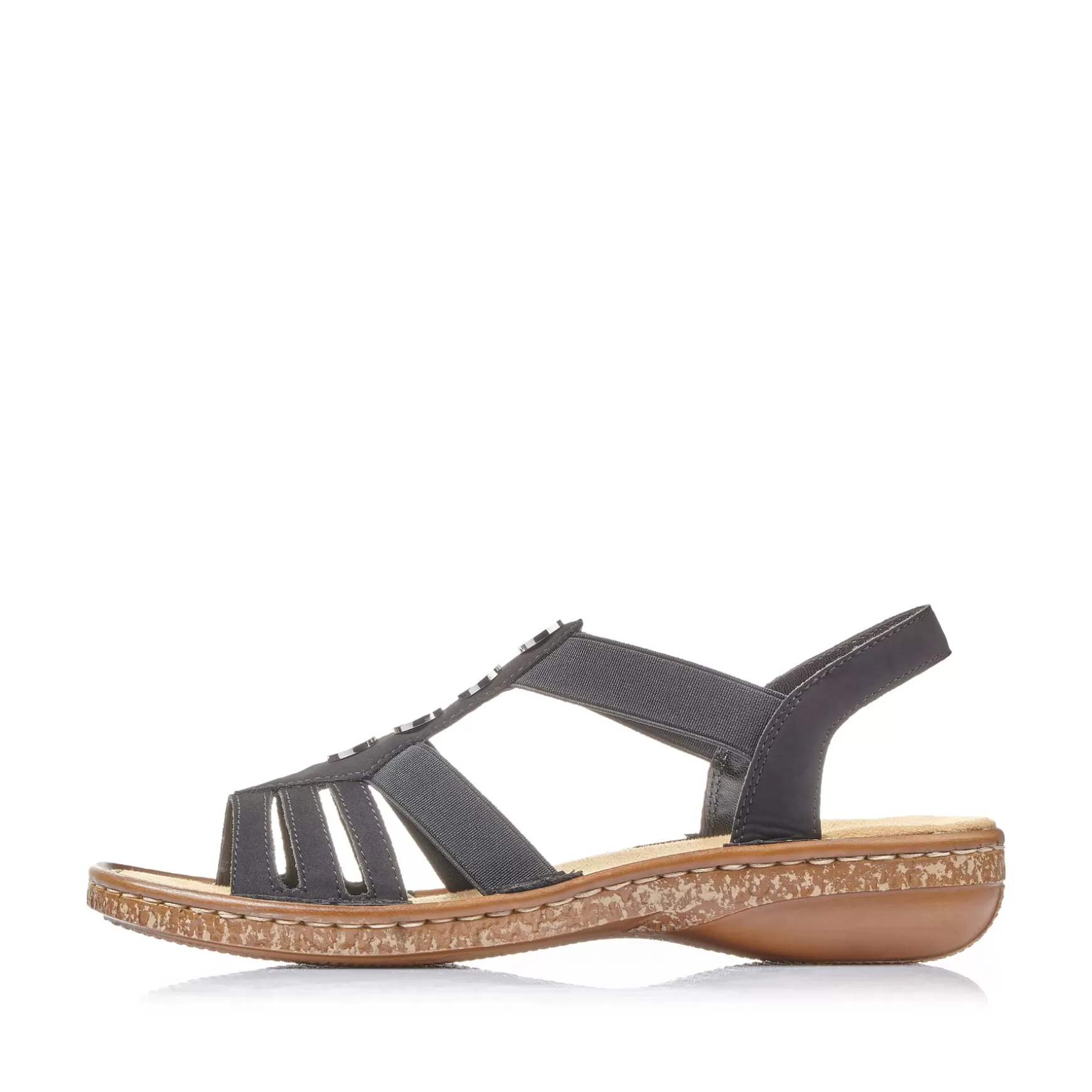 Women'S Strappy Sandals Night Black-Rieker Store