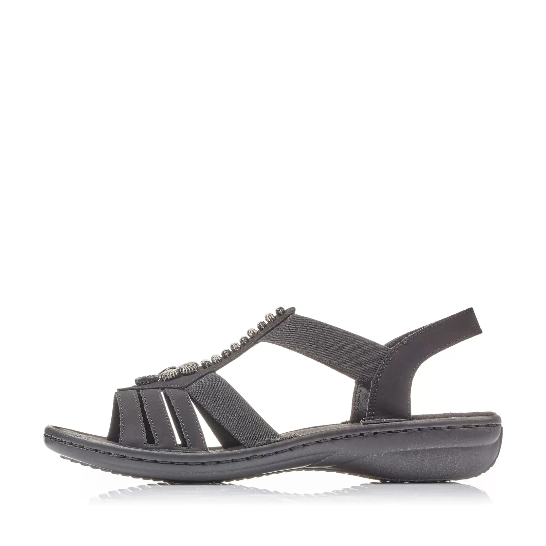 Women'S Strappy Sandals Night Black-Rieker New