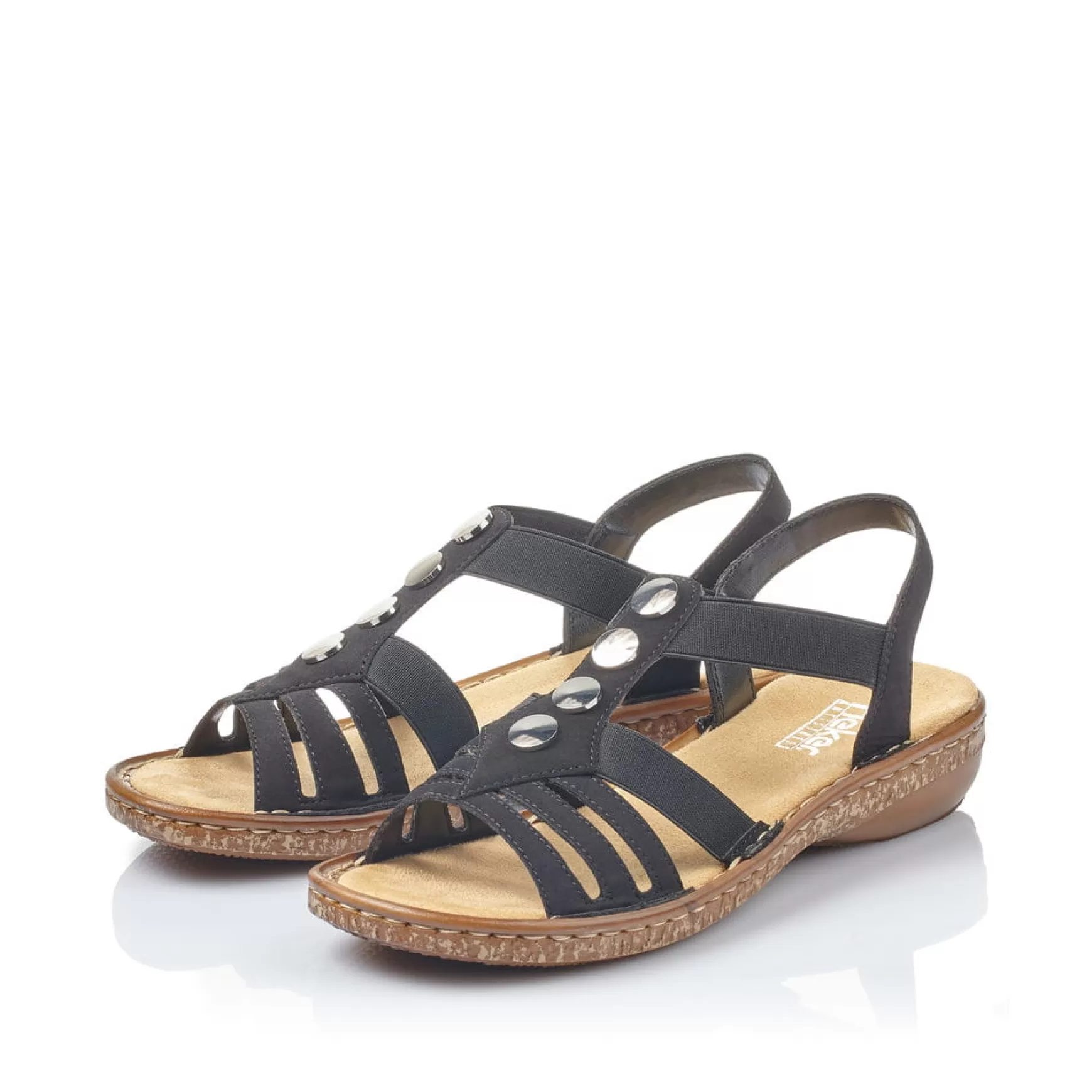 Women'S Strappy Sandals Night Black-Rieker Store