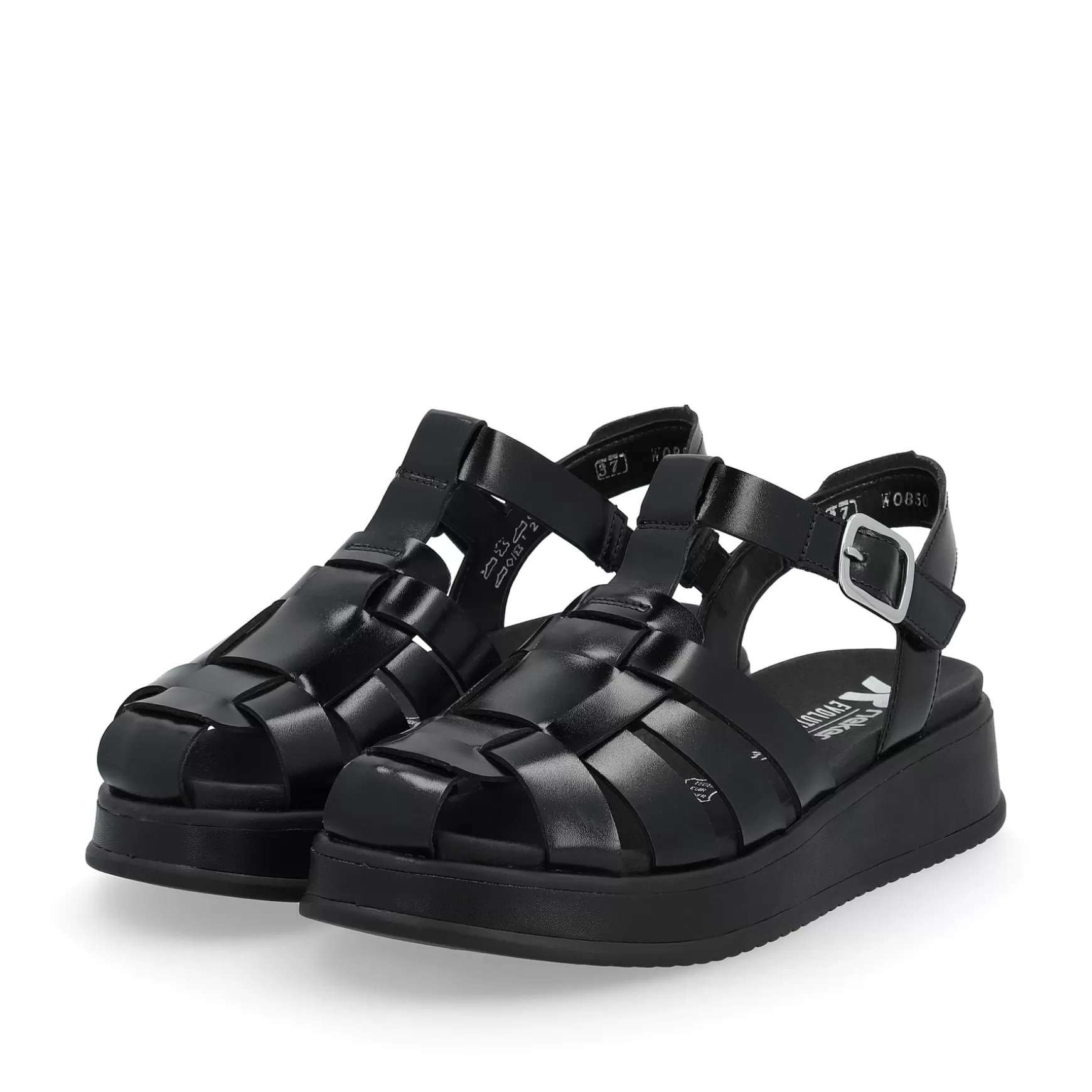 Women'S Strappy Sandals Noir-Rieker Hot