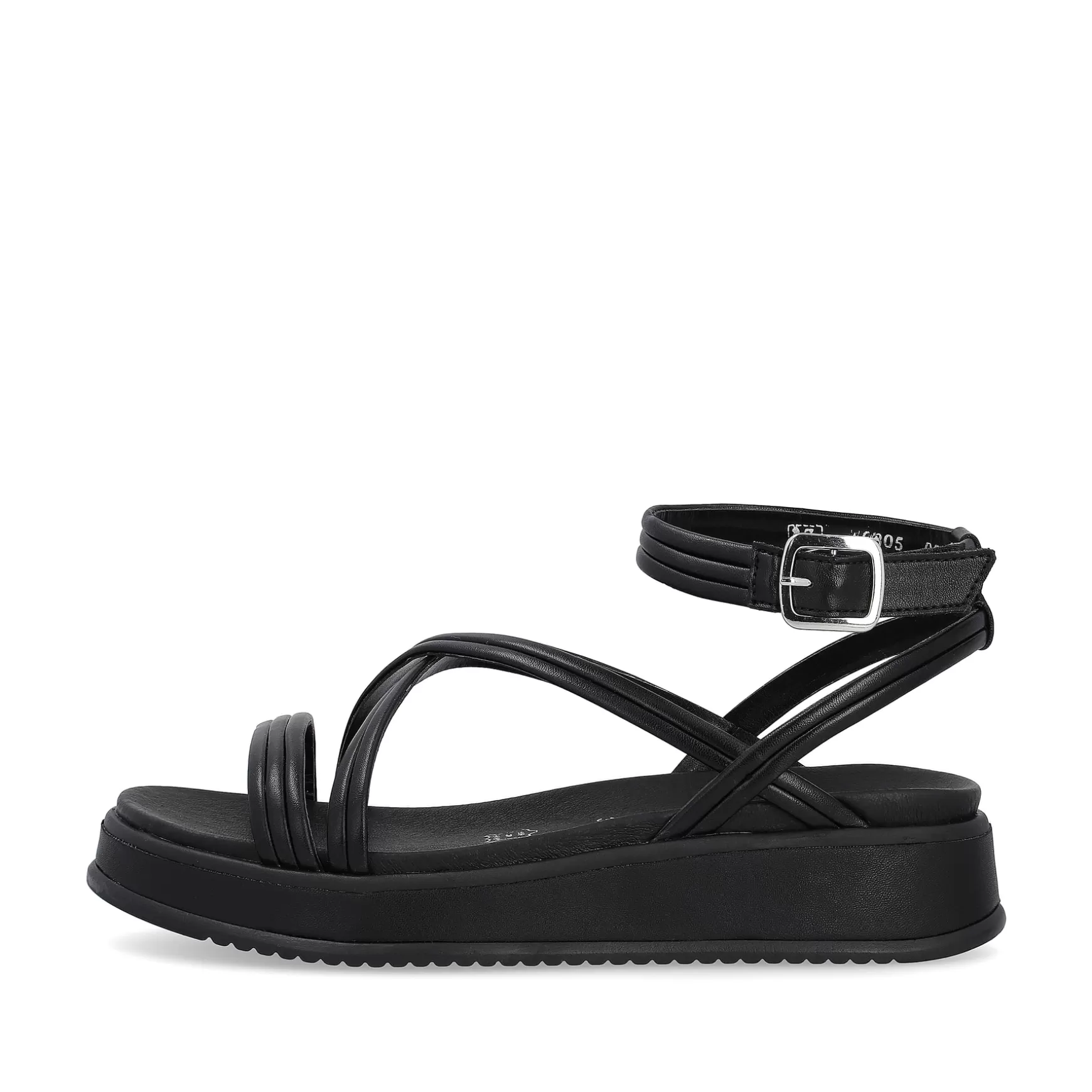 Women'S Strappy Sandals Noir-Rieker Cheap