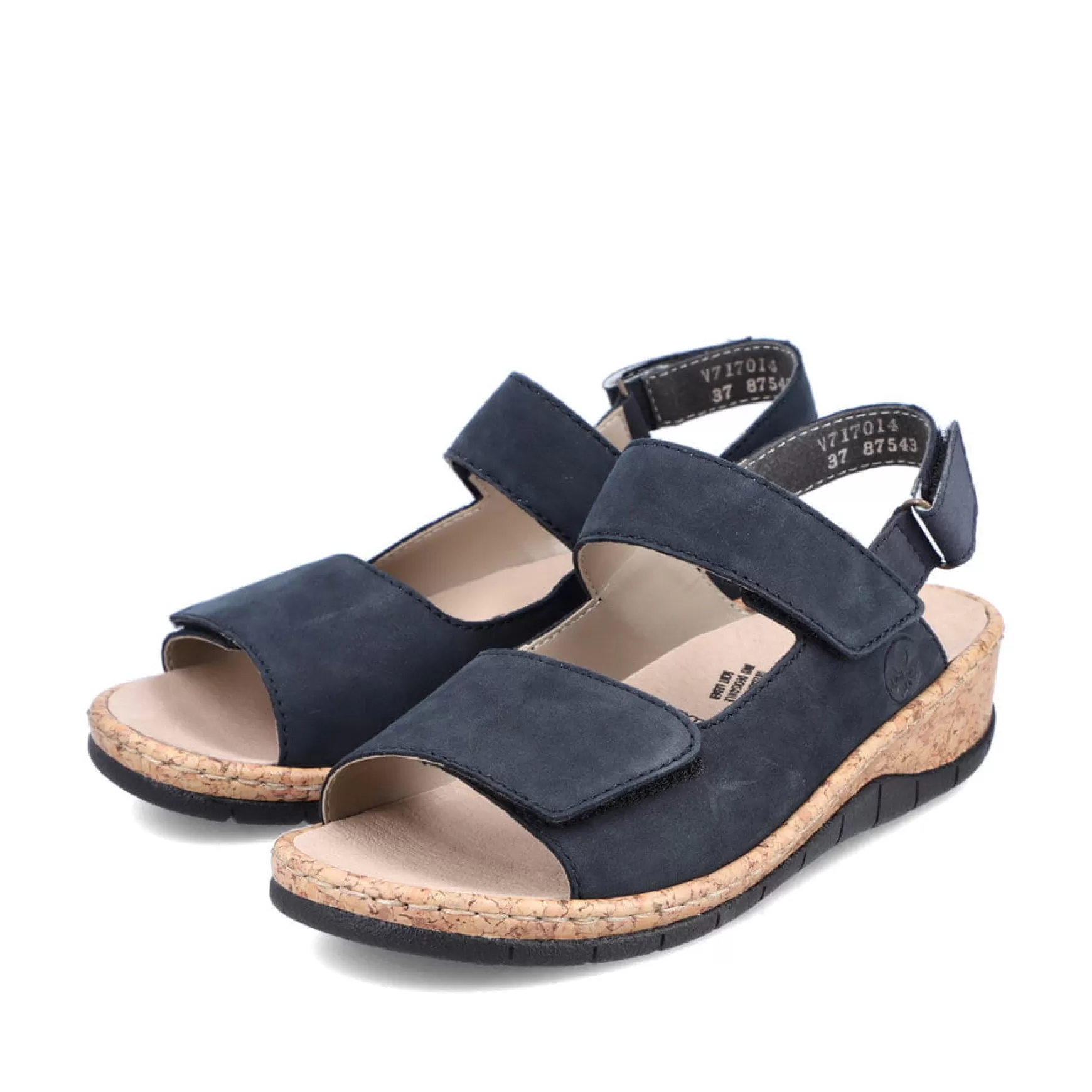 Women'S Strappy Sandals Pacific Blue-Rieker Discount