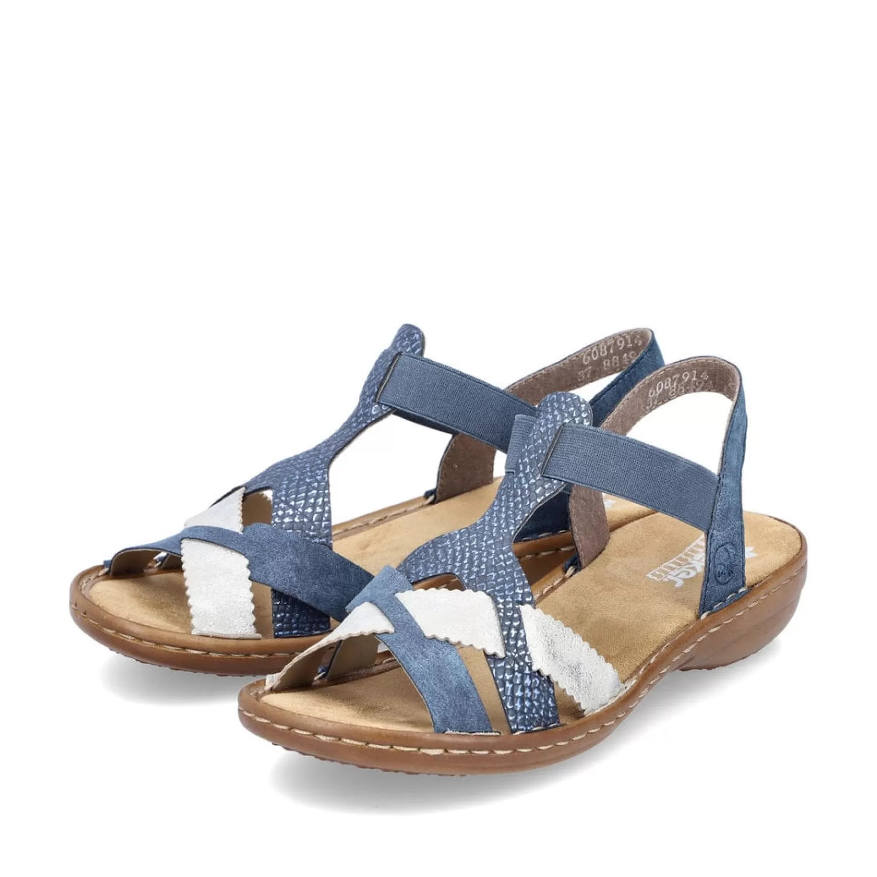 Women'S Strappy Sandals Pacific Blue-Rieker Clearance