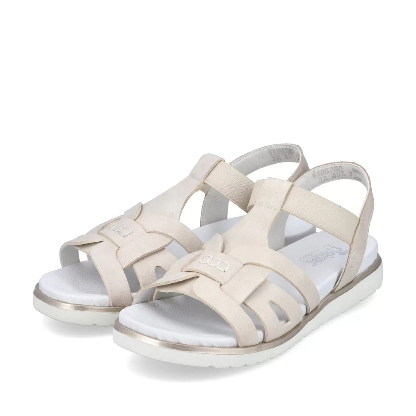 Women'S Strappy Sandals Pearl White-Rieker Best Sale