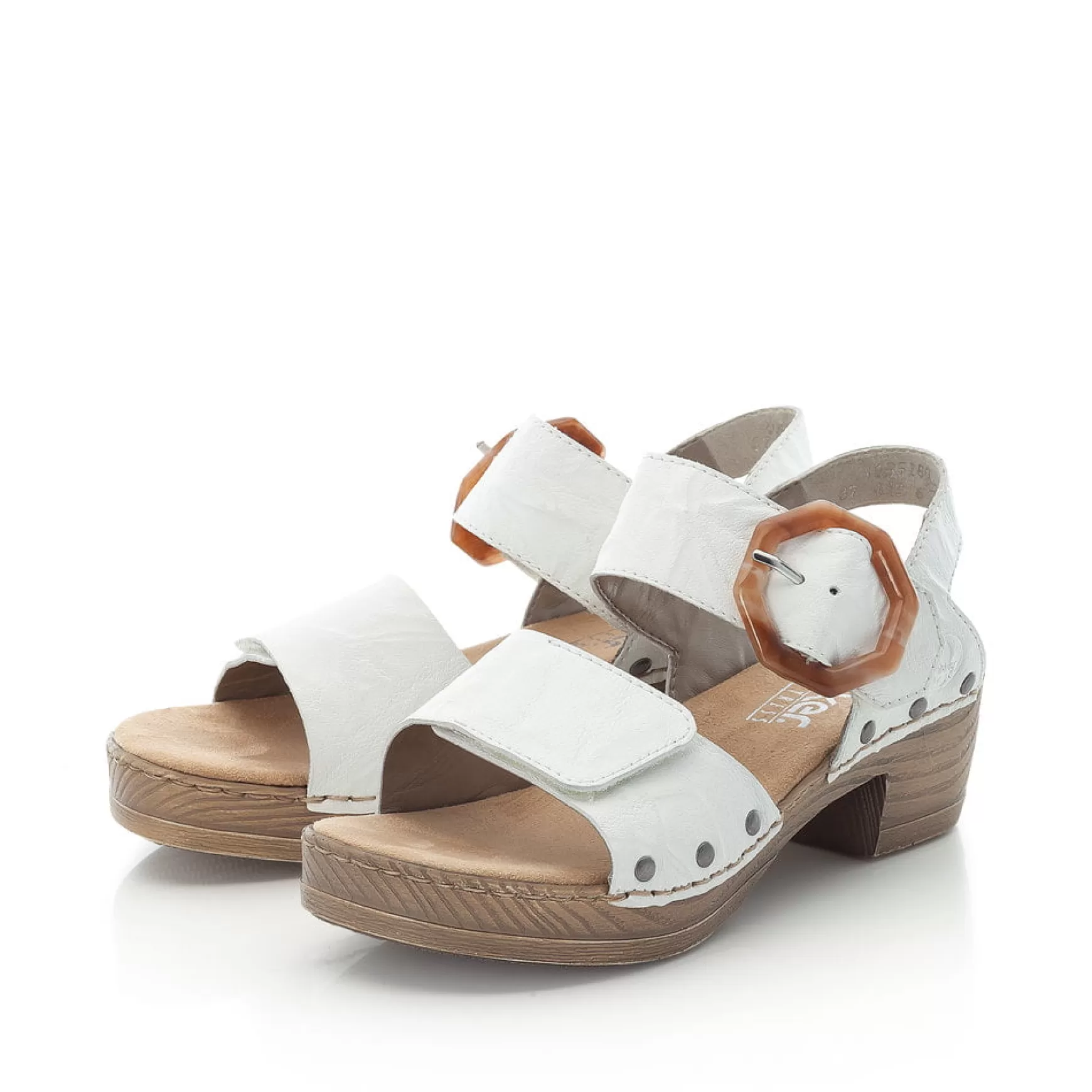 Women'S Strappy Sandals Pearl White-Rieker Outlet